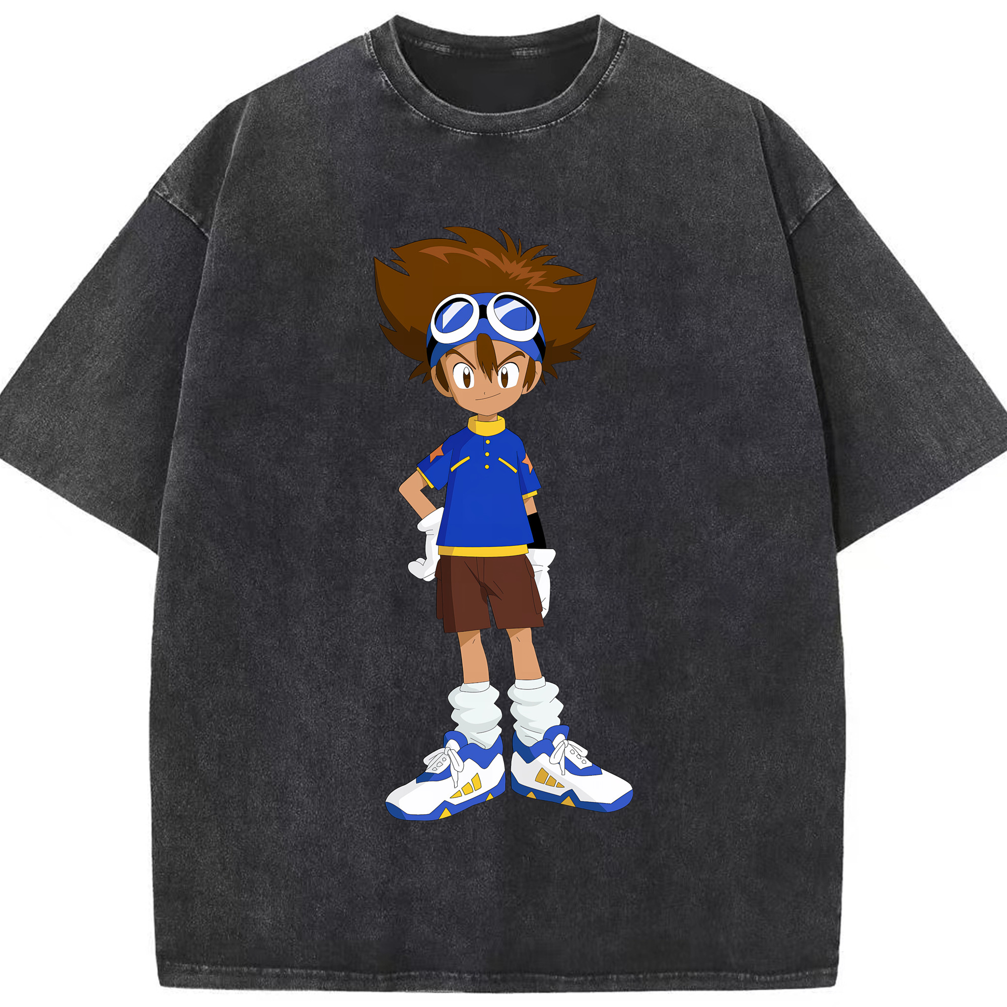 （画像用） Digimon デジタルモンスター/デジモン 綿100% ヴィンテージ風 半袖Tシャツ（フロントプリント）