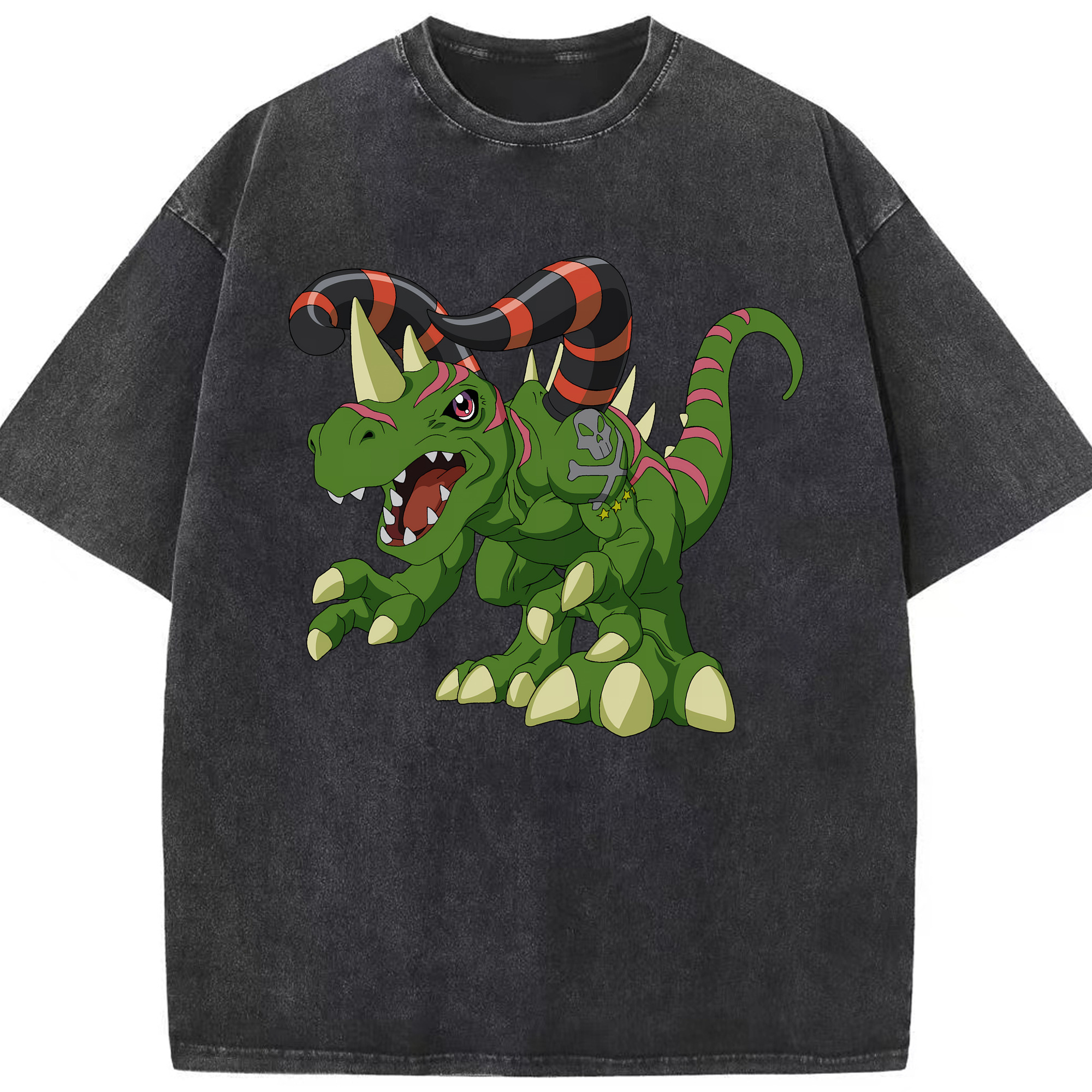 （画像用） Digimon デジタルモンスター/デジモン 綿100% ヴィンテージ風 半袖Tシャツ（フロントプリント）