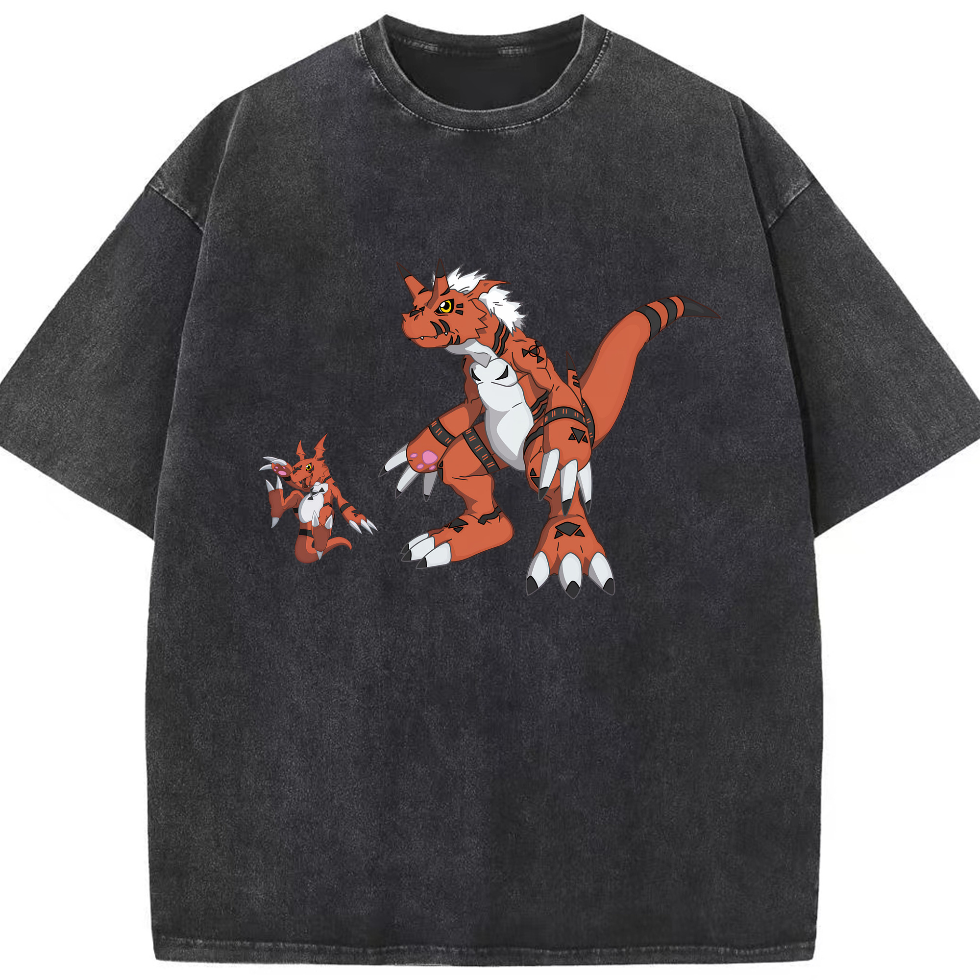 （画像用） Digimon デジタルモンスター/デジモン 綿100% ヴィンテージ風 半袖Tシャツ（フロントプリント）