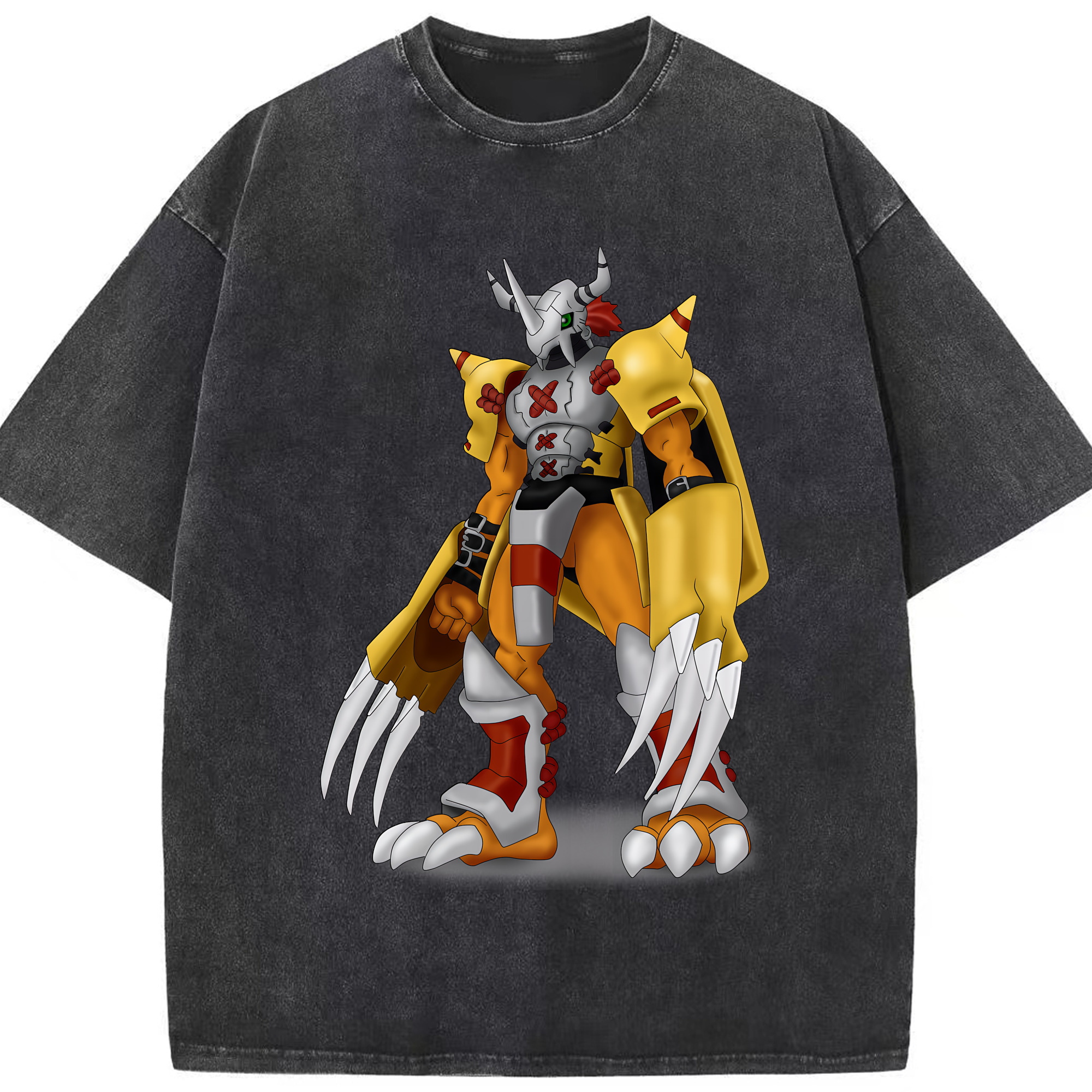 （画像用） Digimon デジタルモンスター/デジモン 綿100% ヴィンテージ風 半袖Tシャツ（フロントプリント）