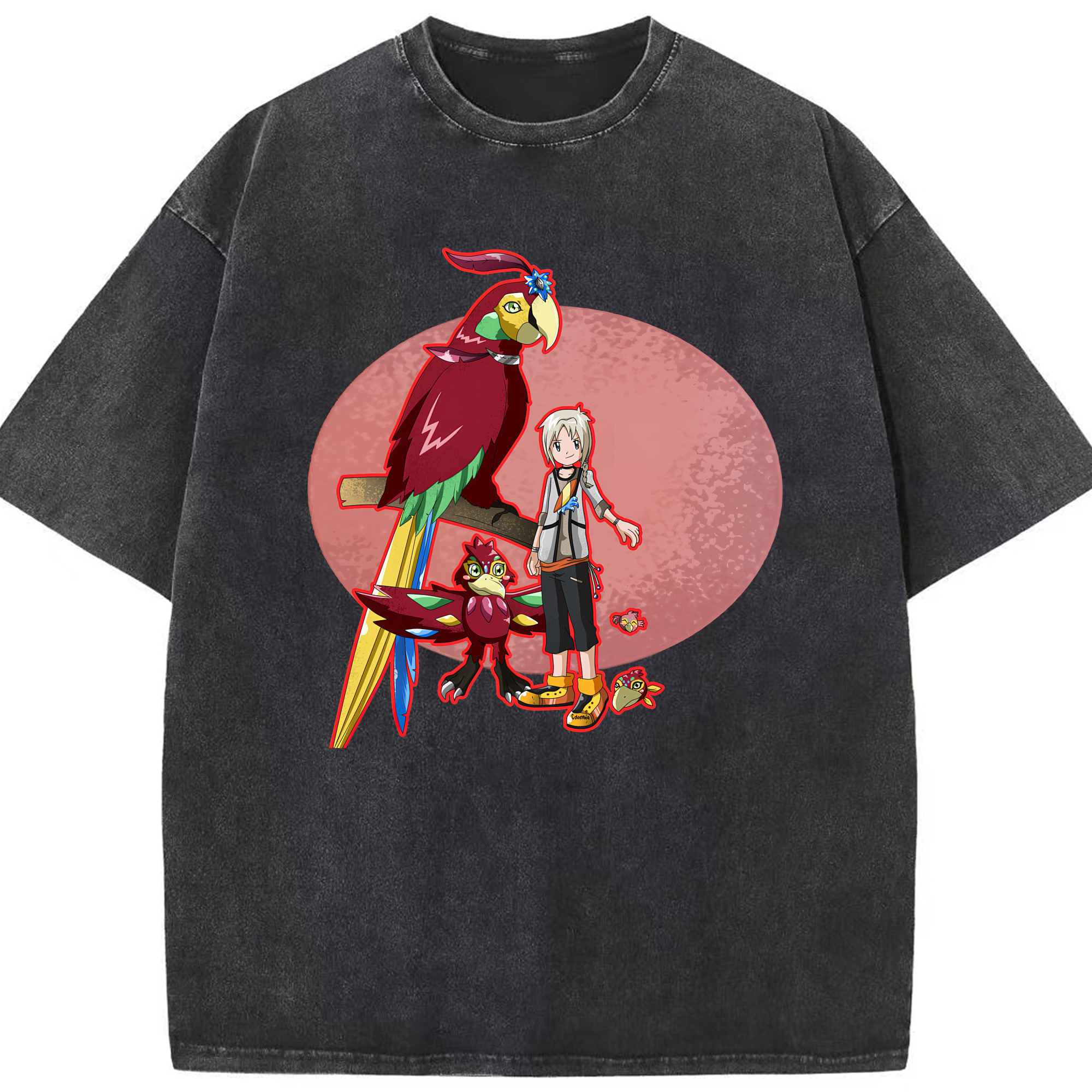 （画像用） Digimon デジタルモンスター/デジモン 綿100% ヴィンテージ風 半袖Tシャツ（フロントプリント）