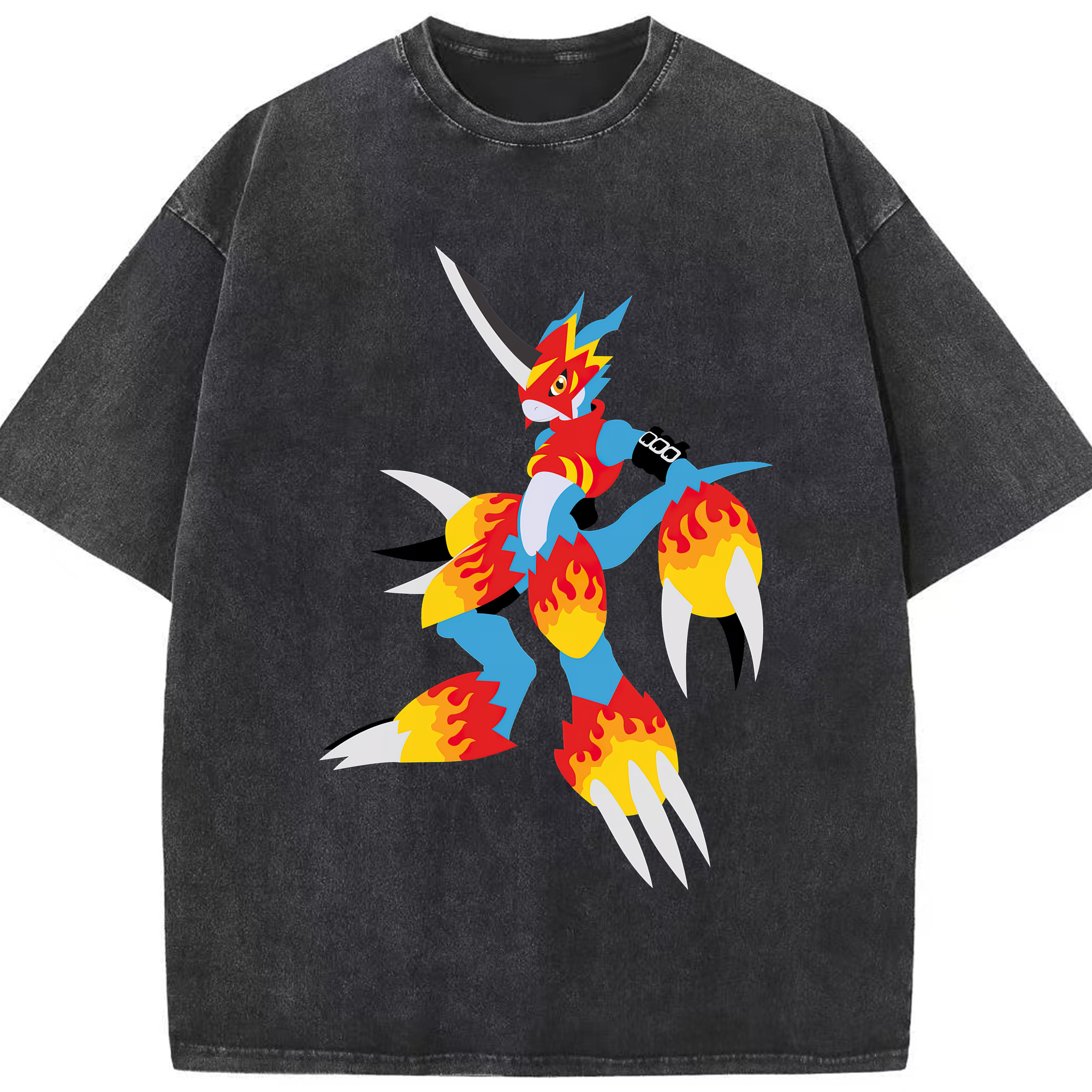 （画像用） Digimon デジタルモンスター/デジモン 綿100% ヴィンテージ風 半袖Tシャツ（フロントプリント）