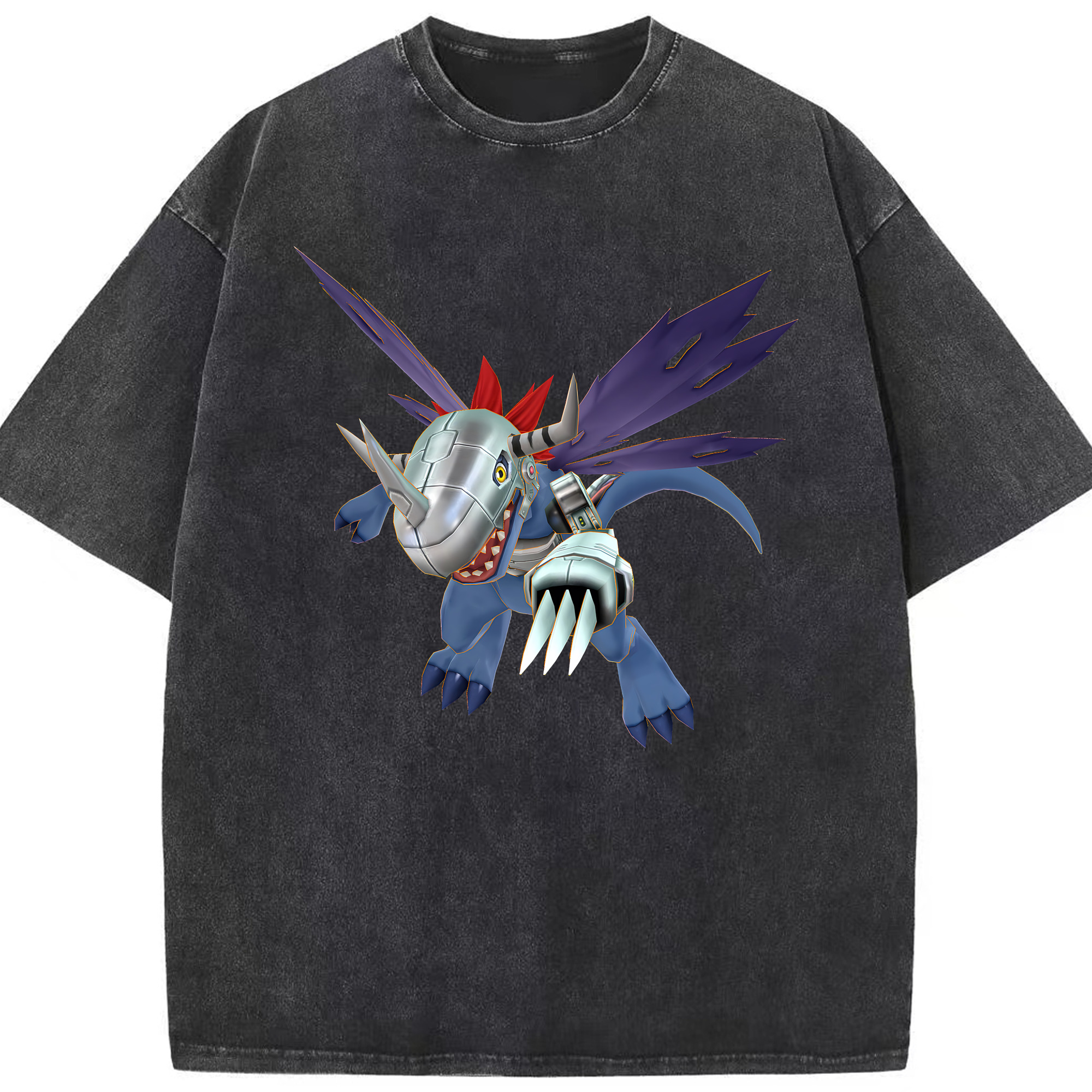 （画像用） Digimon デジタルモンスター/デジモン 綿100% ヴィンテージ風 半袖Tシャツ（フロントプリント）
