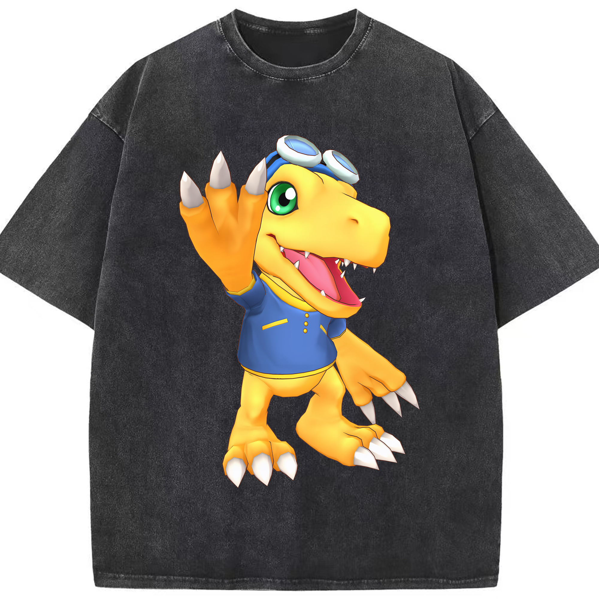 （画像用） Digimon デジタルモンスター/デジモン 綿100% ヴィンテージ風 半袖Tシャツ（フロントプリント）