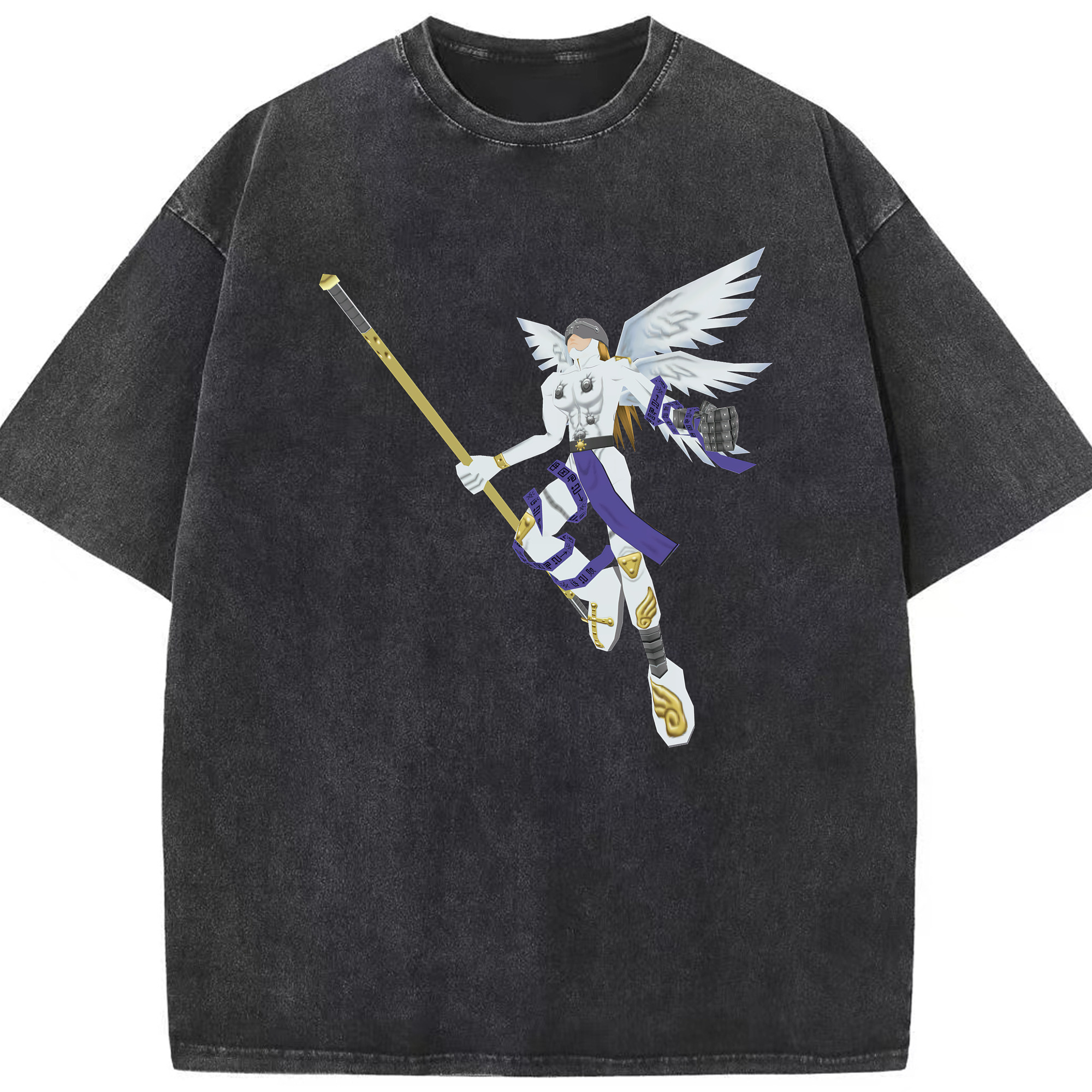 （画像用） Digimon デジタルモンスター/デジモン 綿100% ヴィンテージ風 半袖Tシャツ（フロントプリント）