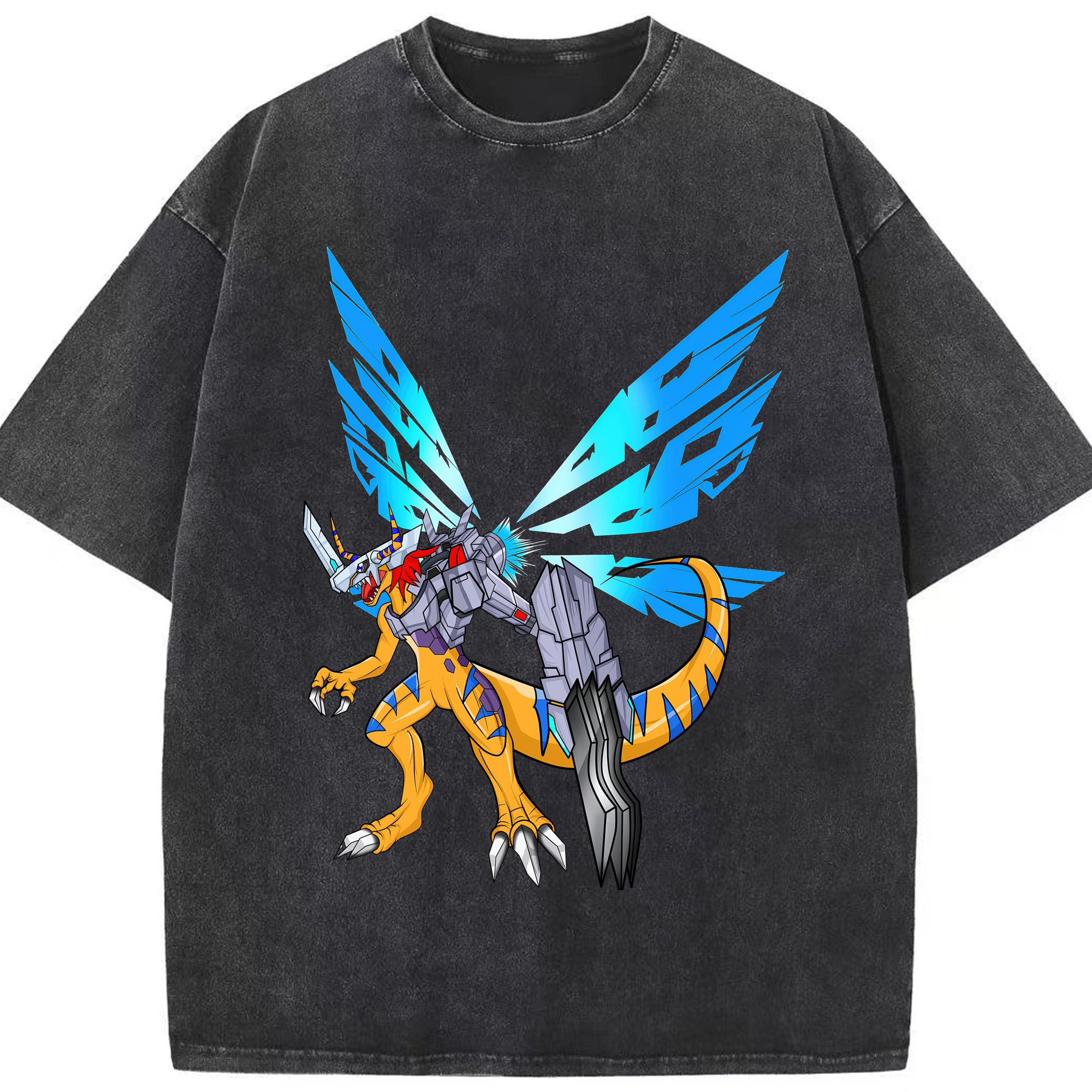 （画像用） Digimon デジタルモンスター/デジモン 綿100% ヴィンテージ風 半袖Tシャツ（フロントプリント）