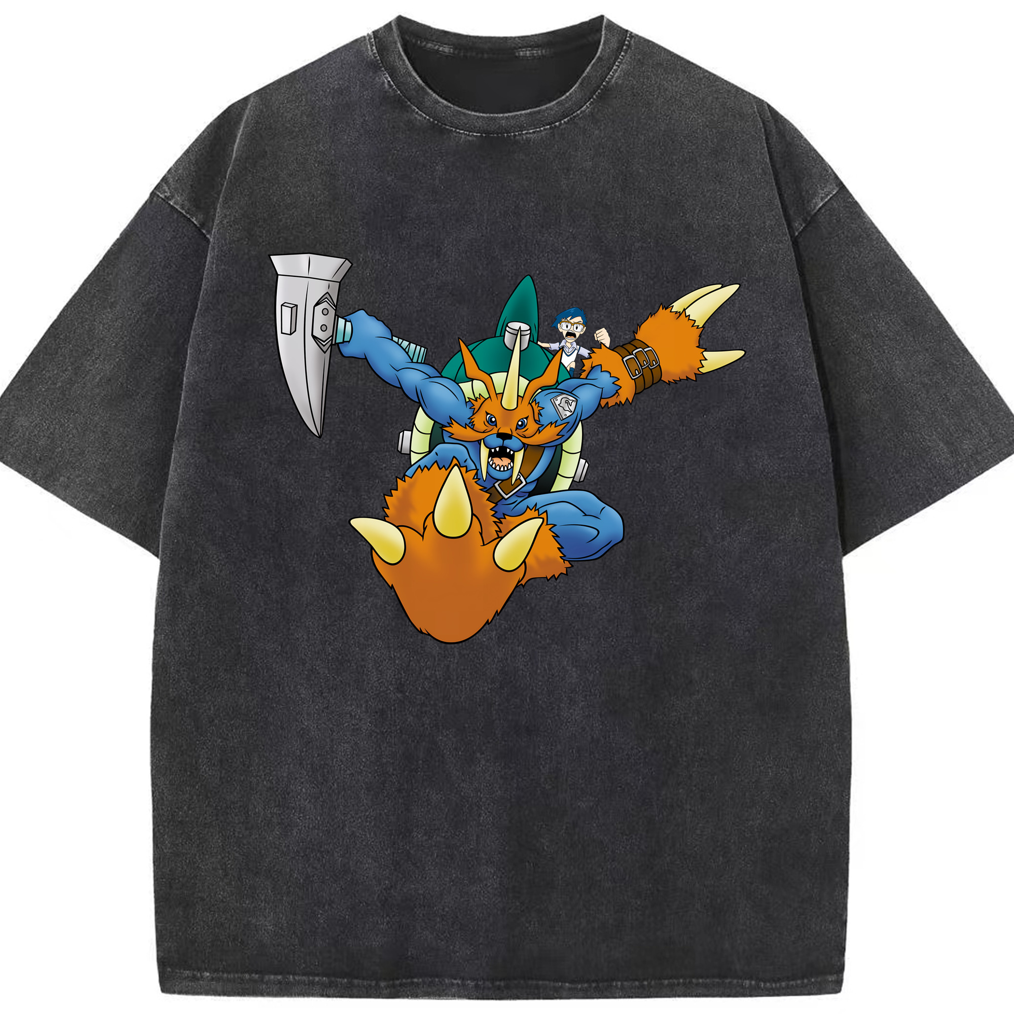 （画像用） Digimon デジタルモンスター/デジモン 綿100% ヴィンテージ風 半袖Tシャツ（フロントプリント）