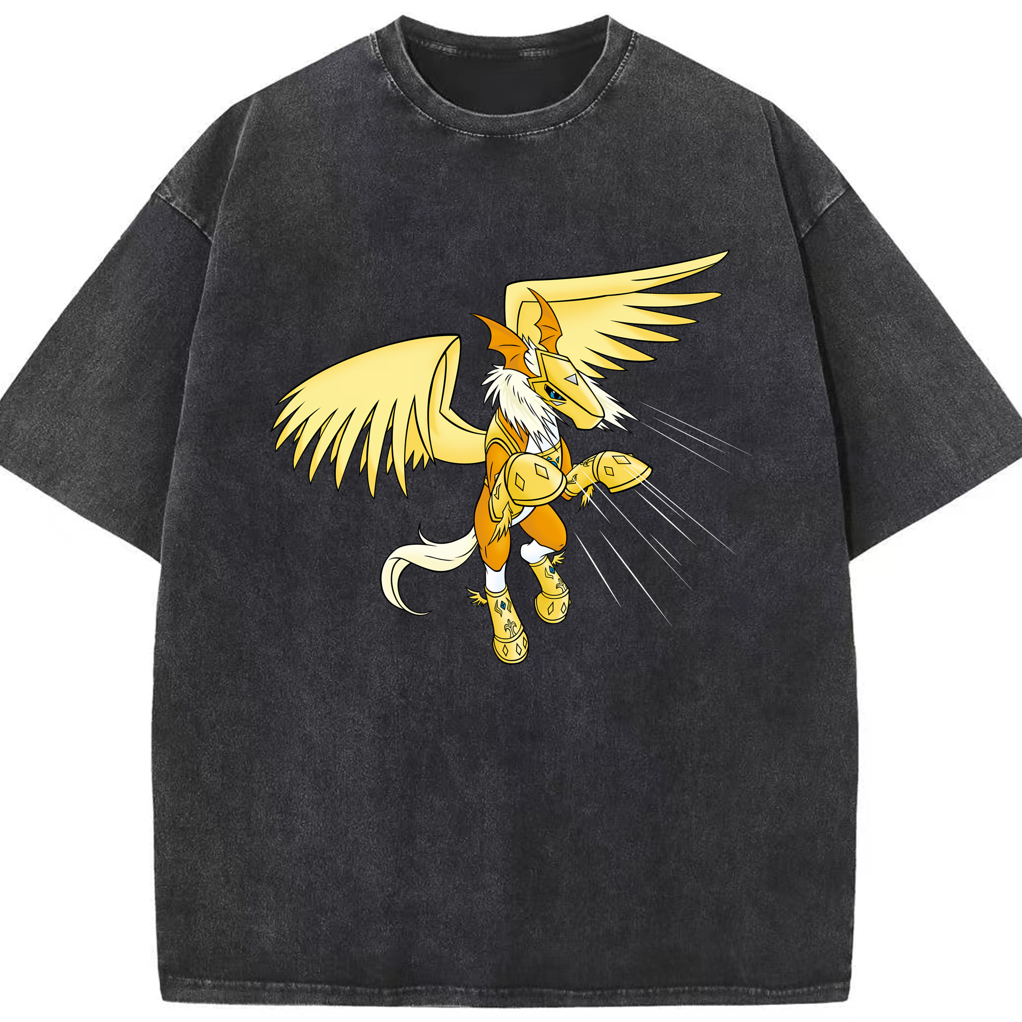 （画像用） Digimon デジタルモンスター/デジモン 綿100% ヴィンテージ風 半袖Tシャツ（フロントプリント）