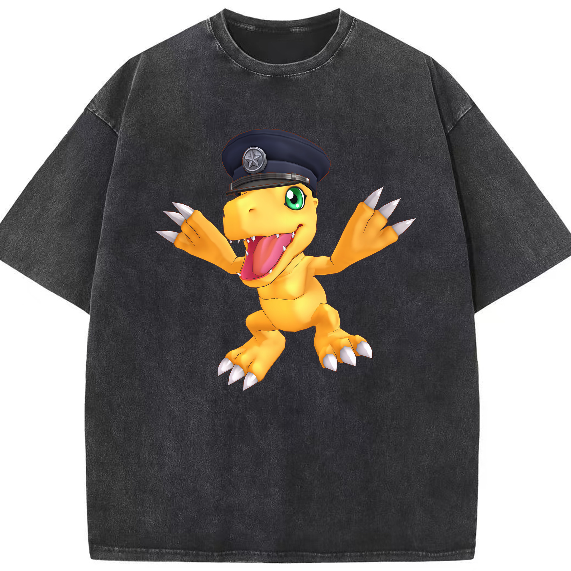 （画像用） Digimon デジタルモンスター/デジモン 綿100% ヴィンテージ風 半袖Tシャツ（フロントプリント）
