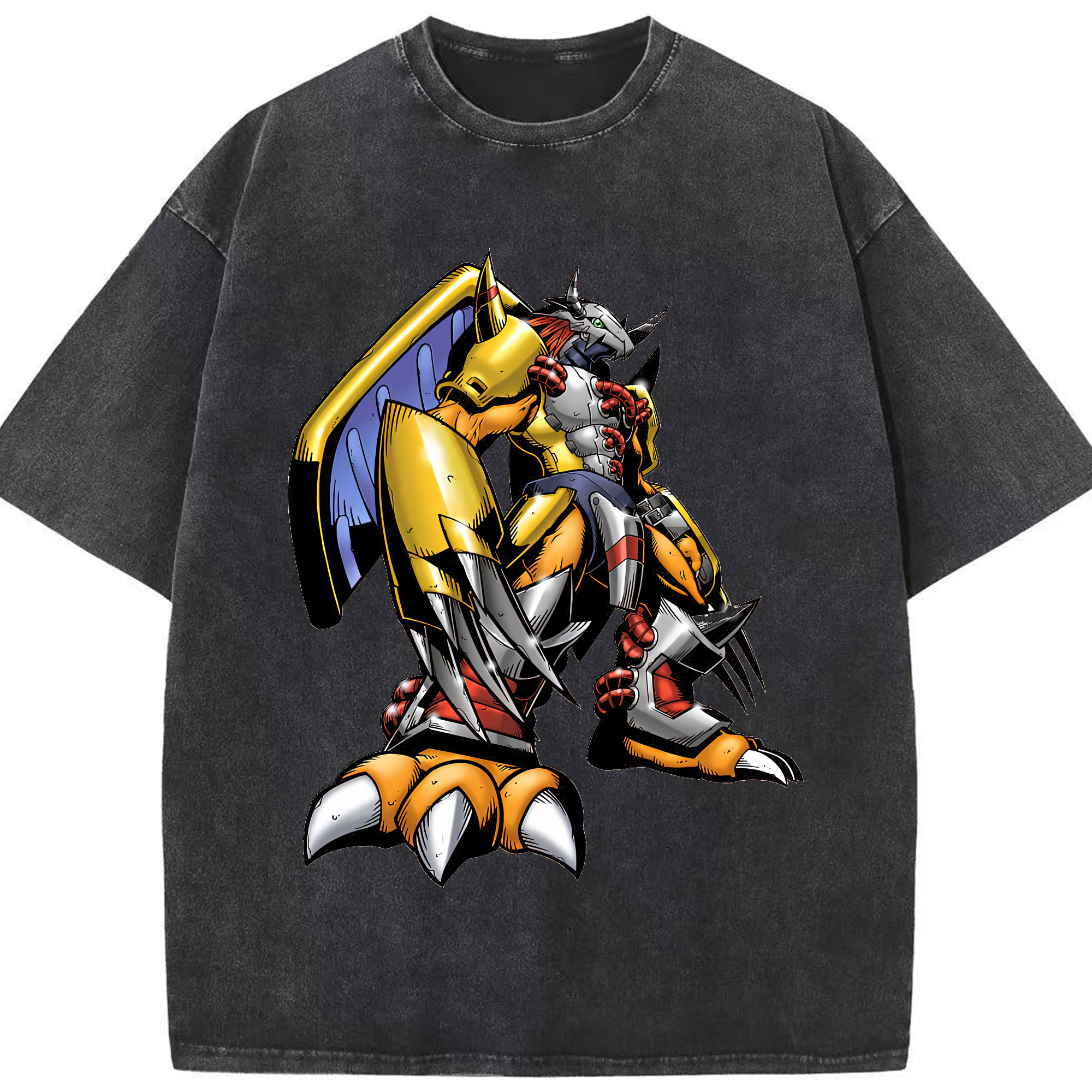 （画像用） Digimon デジタルモンスター/デジモン 綿100% ヴィンテージ風 半袖Tシャツ（フロントプリント）