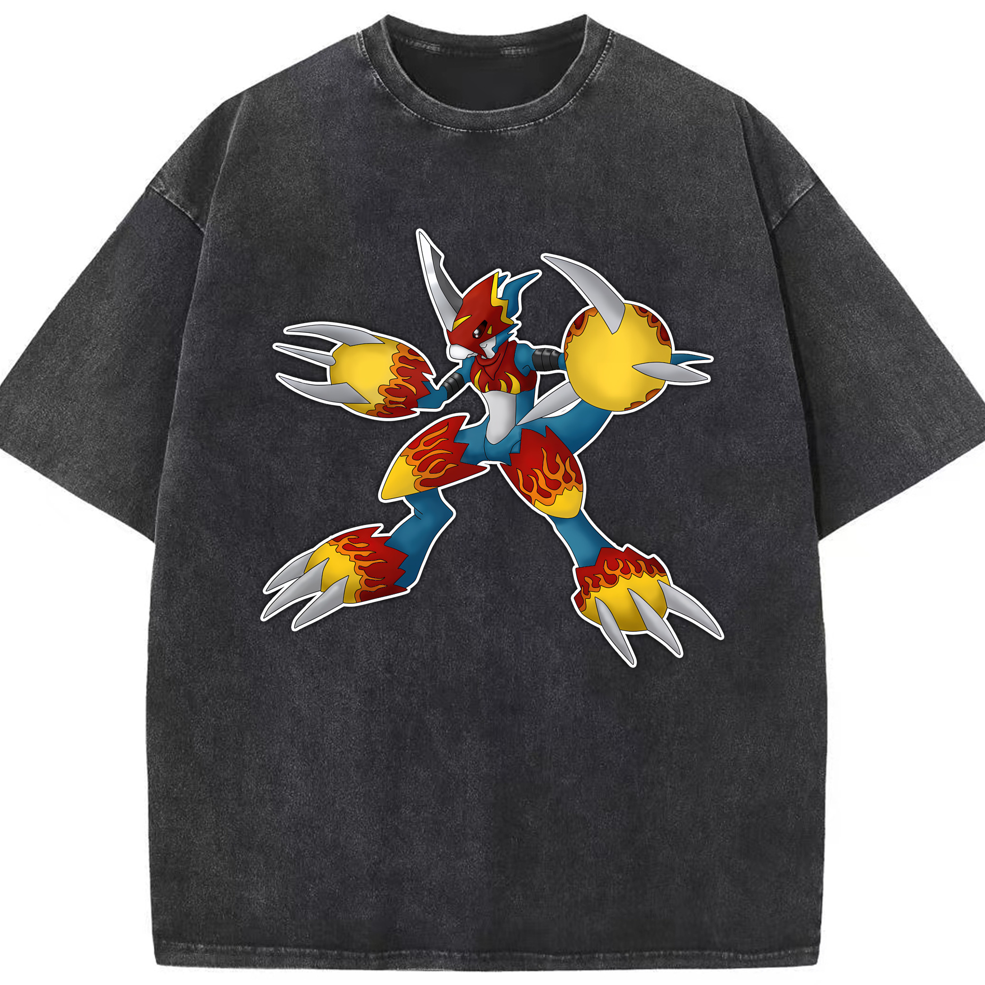 （画像用） Digimon デジタルモンスター/デジモン 綿100% ヴィンテージ風 半袖Tシャツ（フロントプリント）
