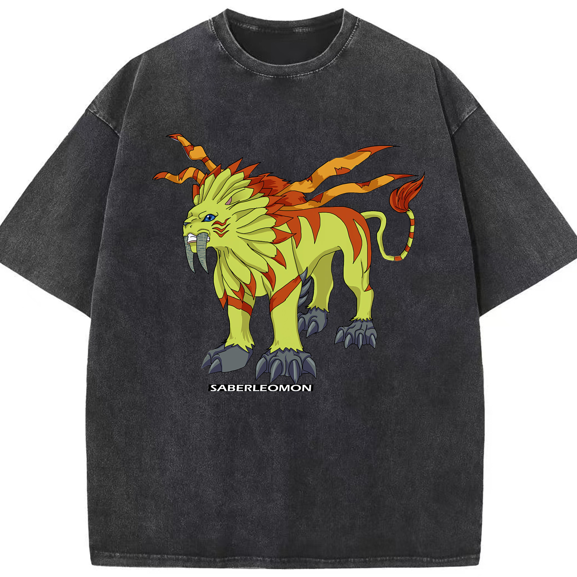 （画像用） Digimon デジタルモンスター/デジモン 綿100% ヴィンテージ風 半袖Tシャツ（フロントプリント）