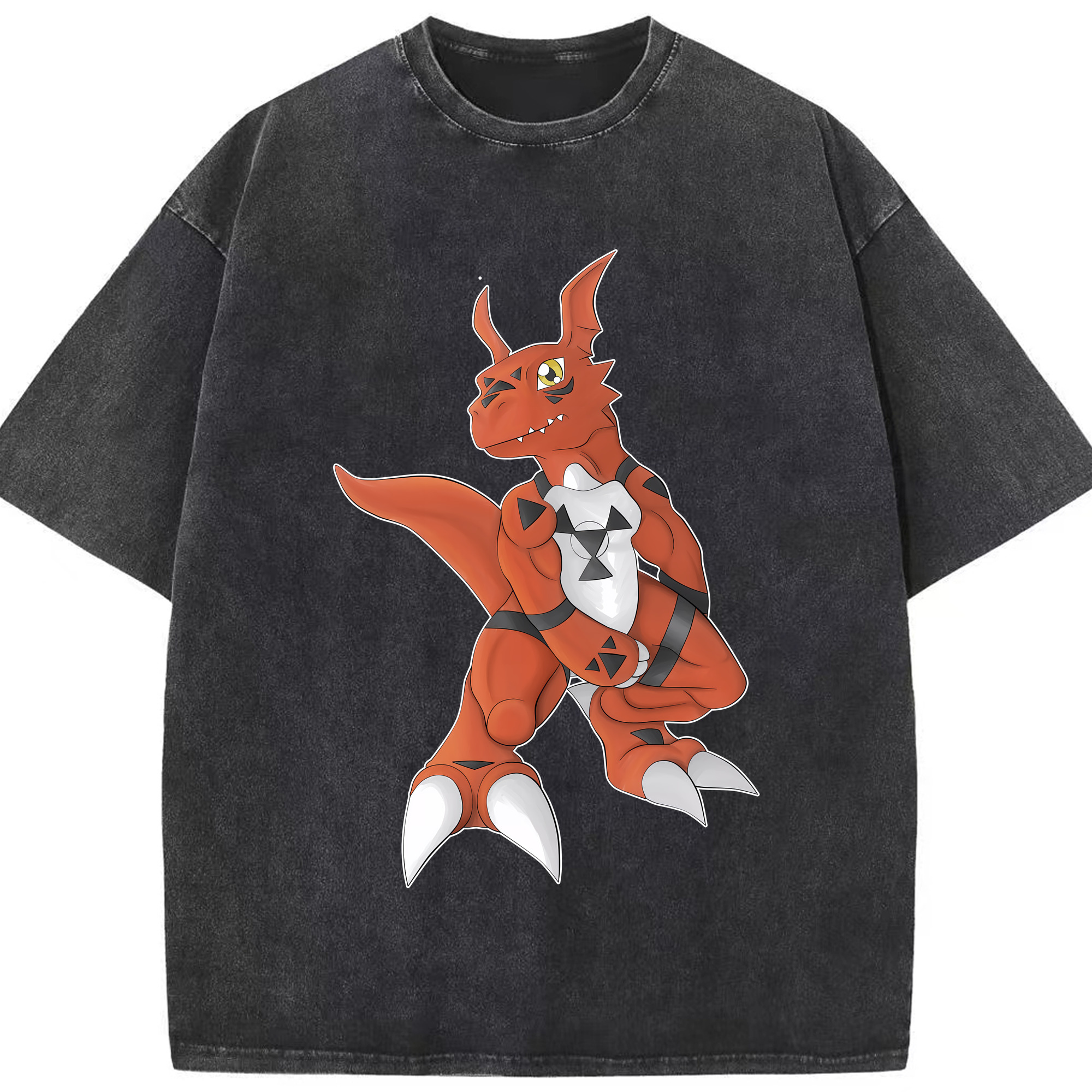 （画像用） Digimon デジタルモンスター/デジモン 綿100% ヴィンテージ風 半袖Tシャツ（フロントプリント）