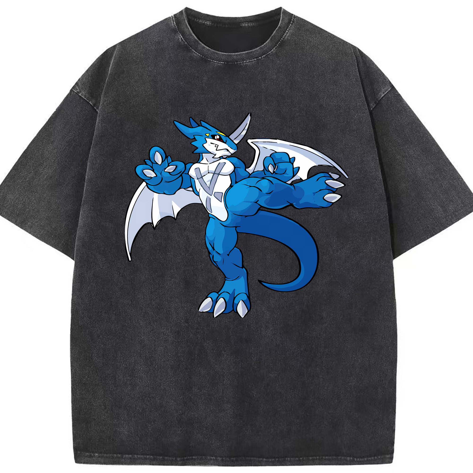 （画像用） Digimon デジタルモンスター/デジモン 綿100% ヴィンテージ風 半袖Tシャツ（フロントプリント）