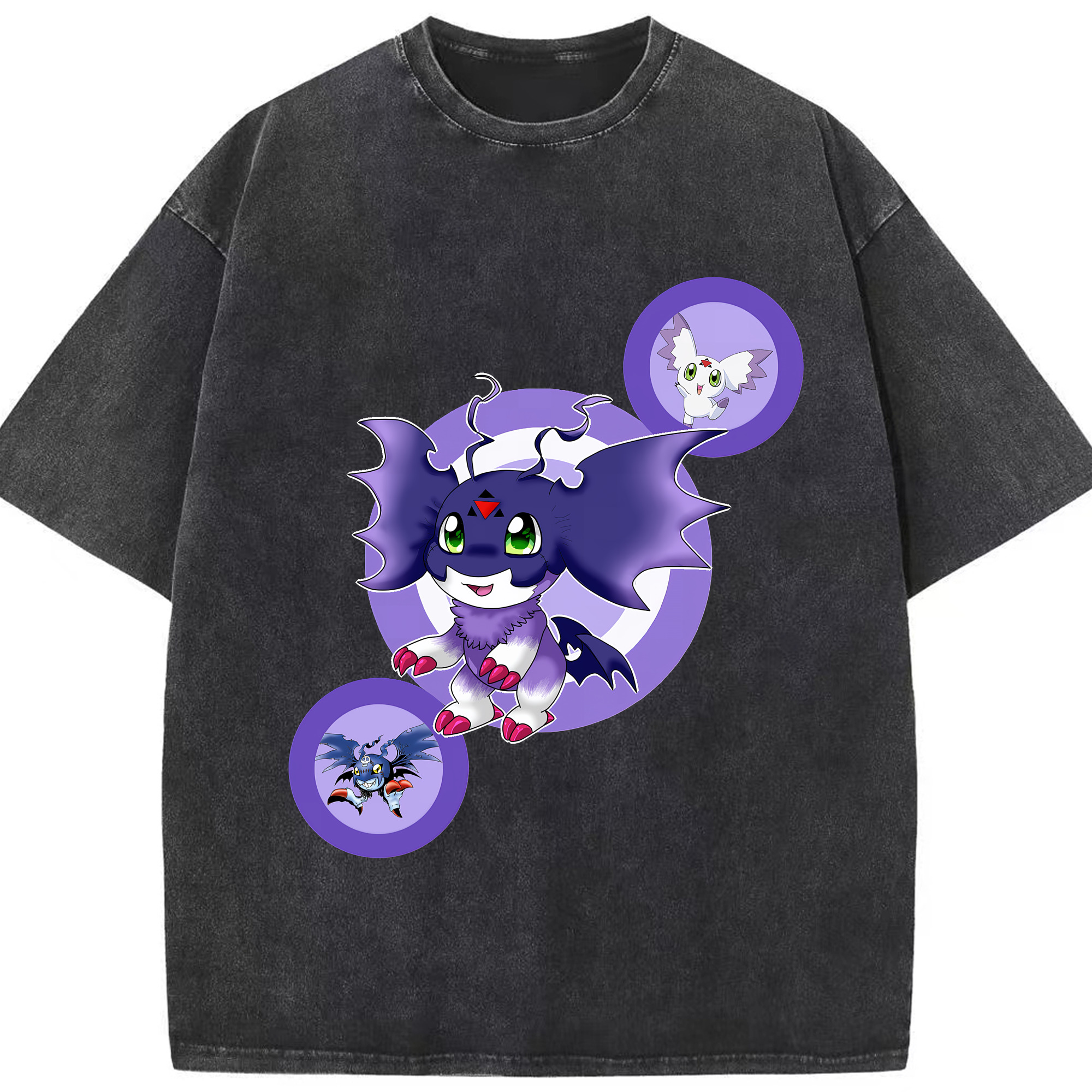 （画像用） Digimon デジタルモンスター/デジモン 綿100% ヴィンテージ風 半袖Tシャツ（フロントプリント）