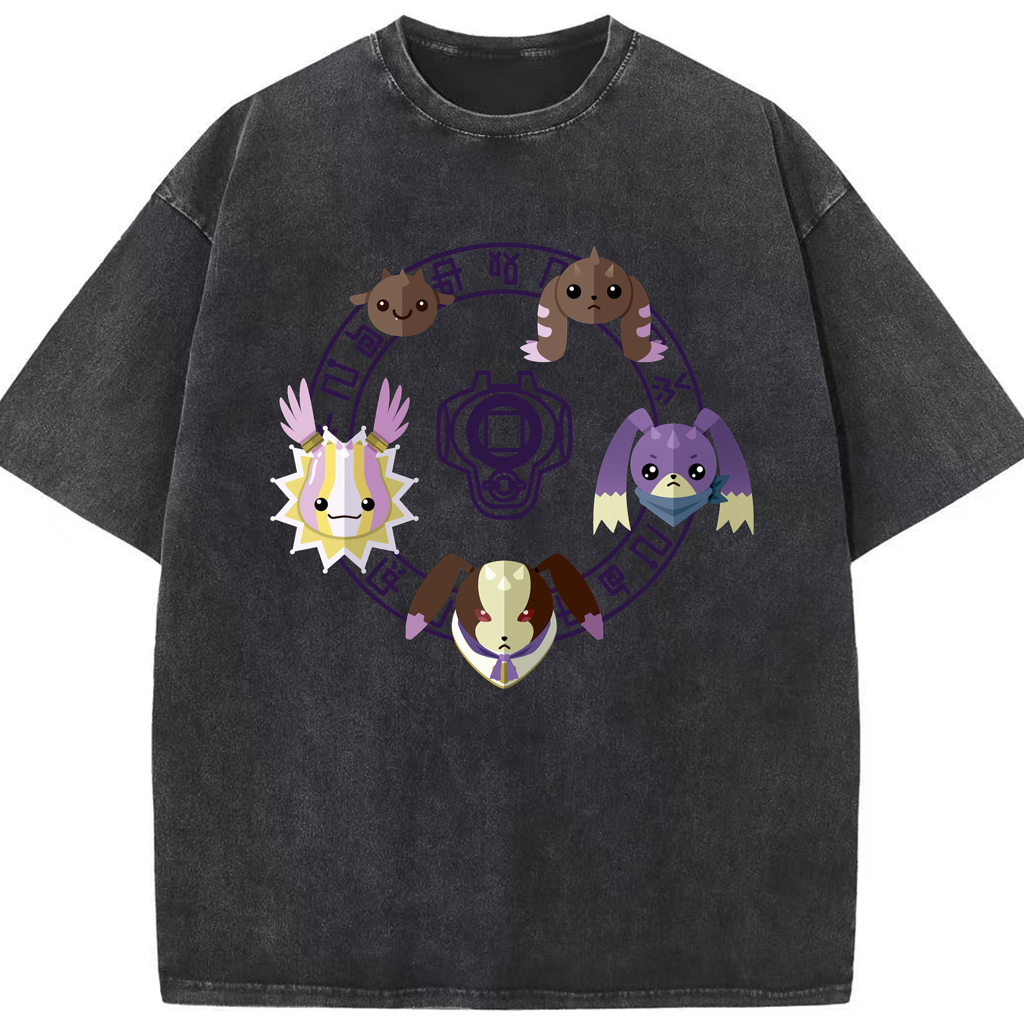 （画像用） Digimon デジタルモンスター/デジモン 綿100% ヴィンテージ風 半袖Tシャツ（フロントプリント）