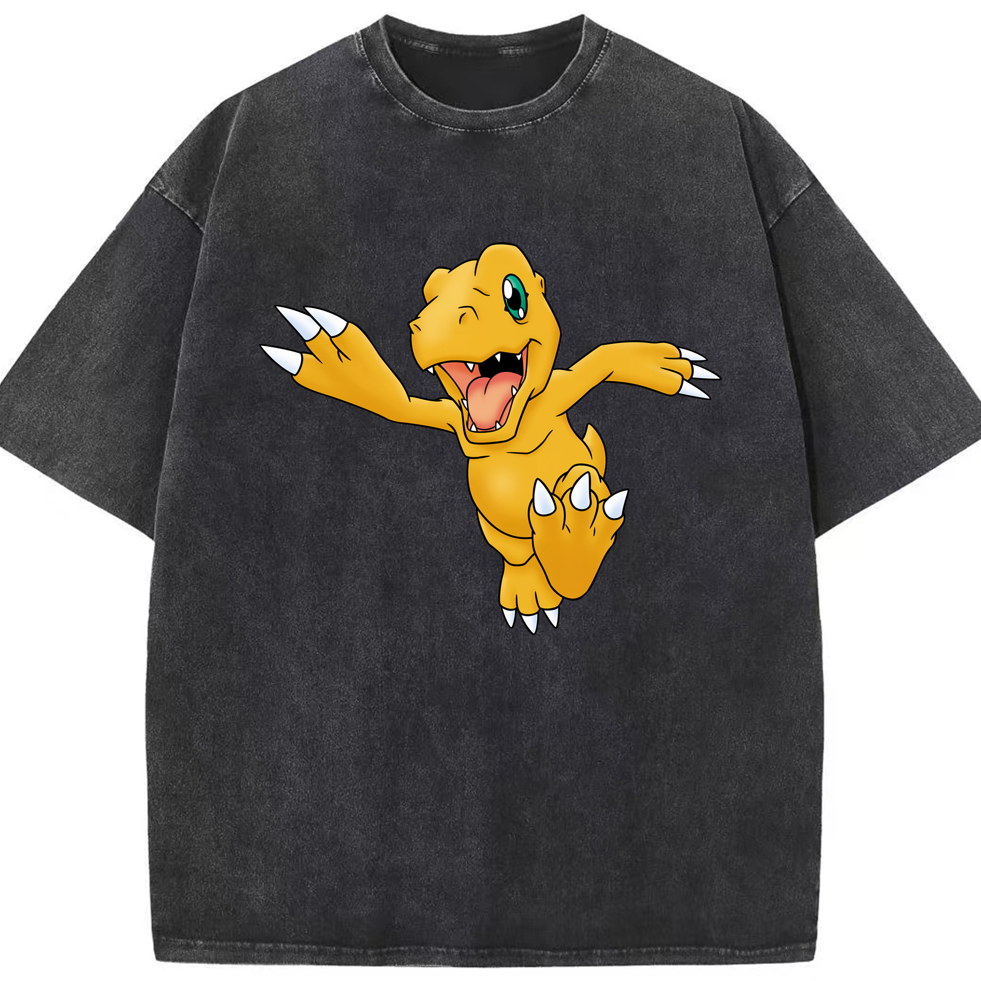 （画像用） Digimon デジタルモンスター/デジモン 綿100% ヴィンテージ風 半袖Tシャツ（フロントプリント）