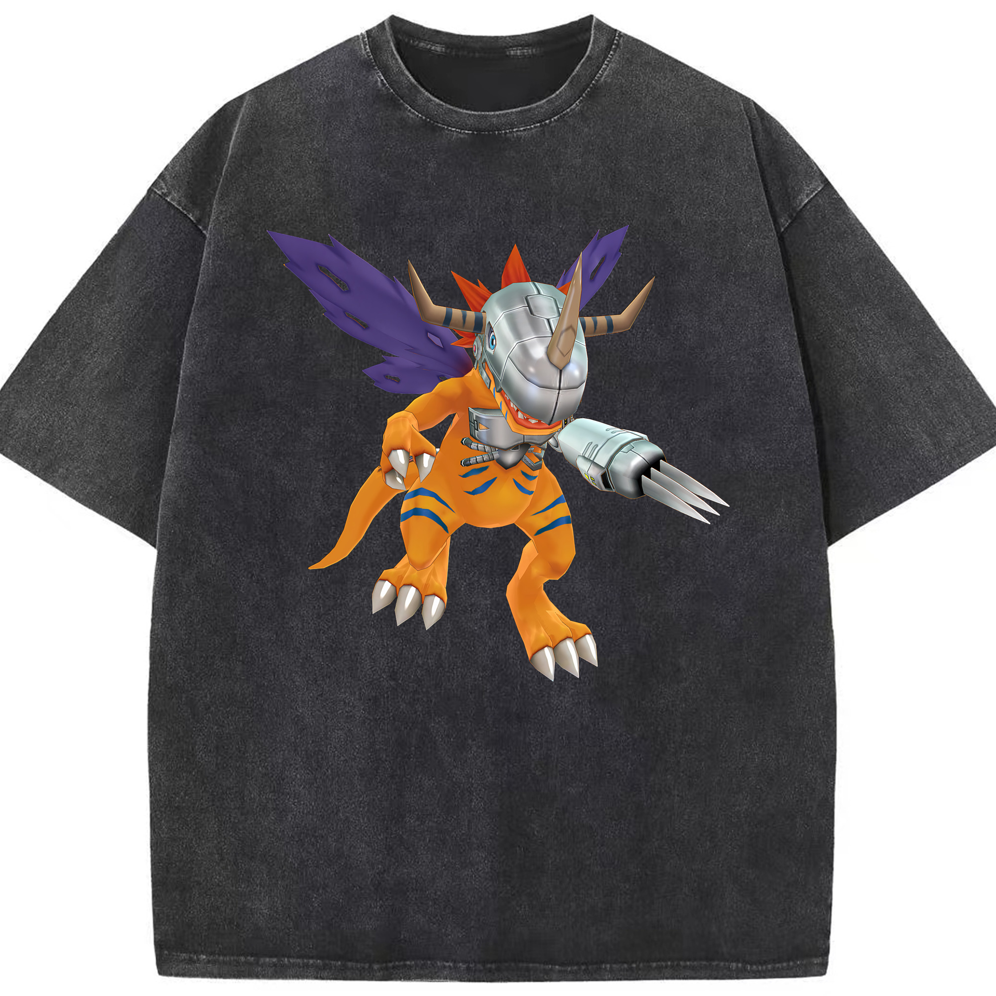 （画像用） Digimon デジタルモンスター/デジモン 綿100% ヴィンテージ風 半袖Tシャツ（フロントプリント）