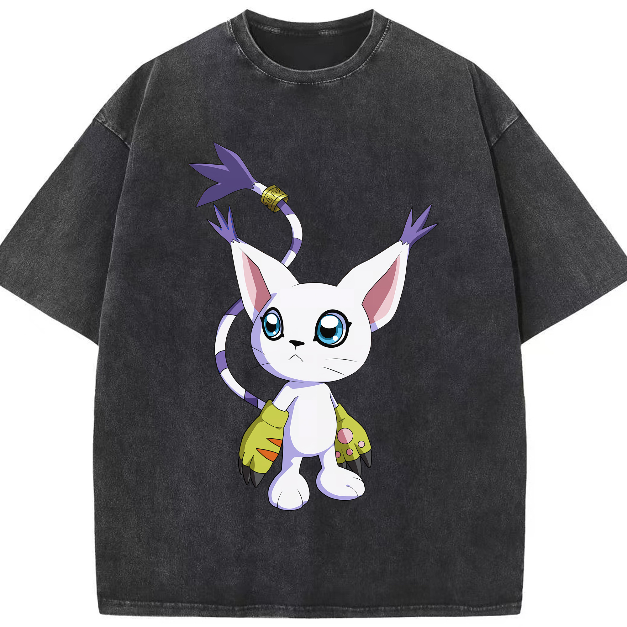 （画像用） Digimon デジタルモンスター/デジモン 綿100% ヴィンテージ風 半袖Tシャツ（フロントプリント）