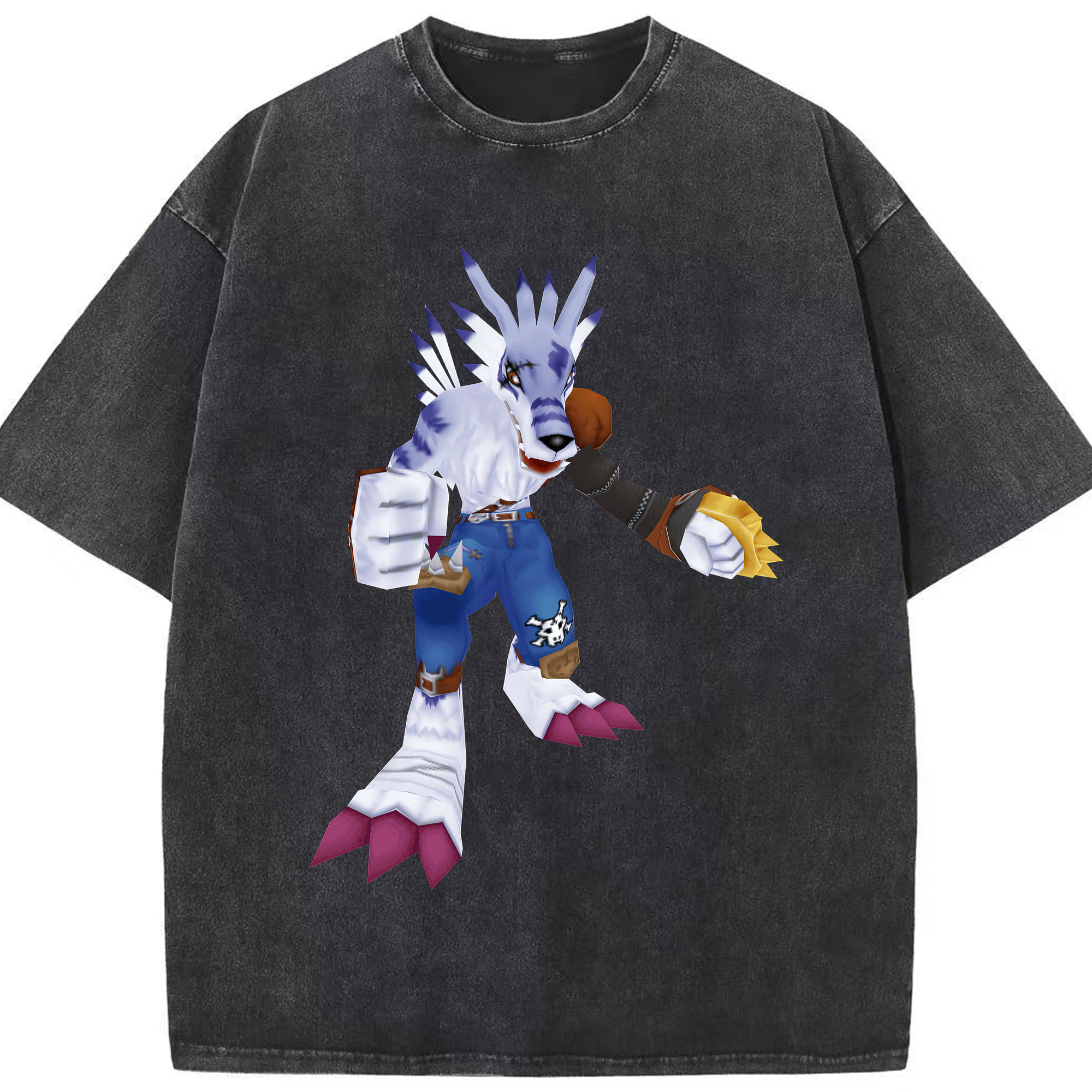 （画像用） Digimon デジタルモンスター/デジモン 綿100% ヴィンテージ風 半袖Tシャツ（フロントプリント）