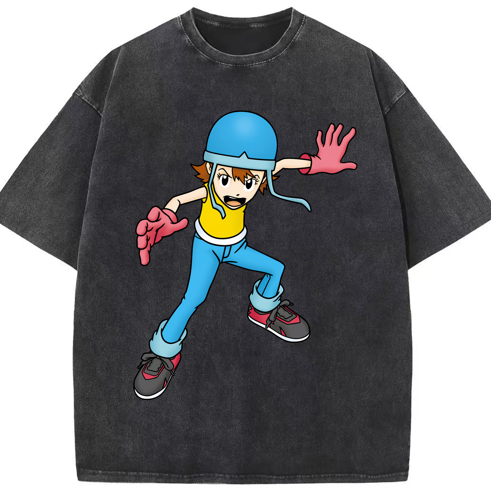 （画像用） Digimon デジタルモンスター/デジモン 綿100% ヴィンテージ風 半袖Tシャツ（フロントプリント）