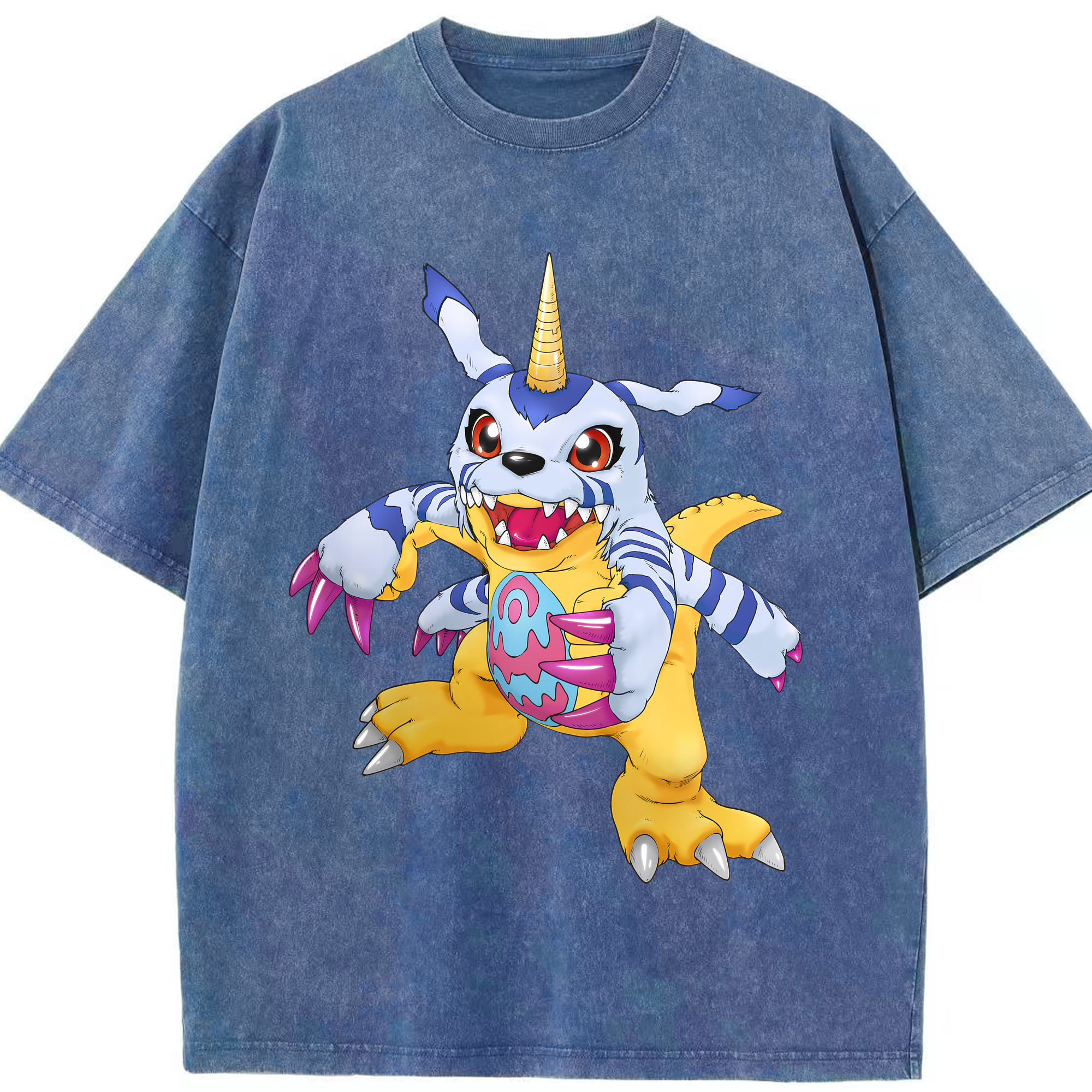 （画像用） Digimon デジタルモンスター/デジモン 綿100% ヴィンテージ風 半袖Tシャツ（フロントプリント）