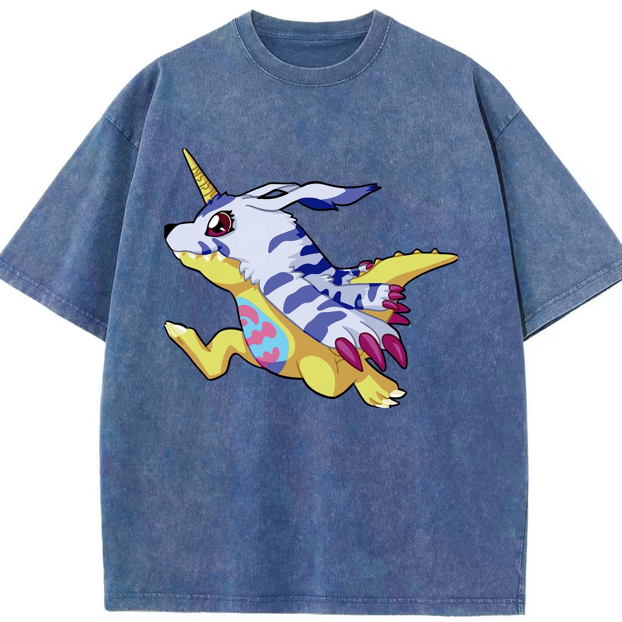 （画像用） Digimon デジタルモンスター/デジモン 綿100% ヴィンテージ風 半袖Tシャツ（フロントプリント）