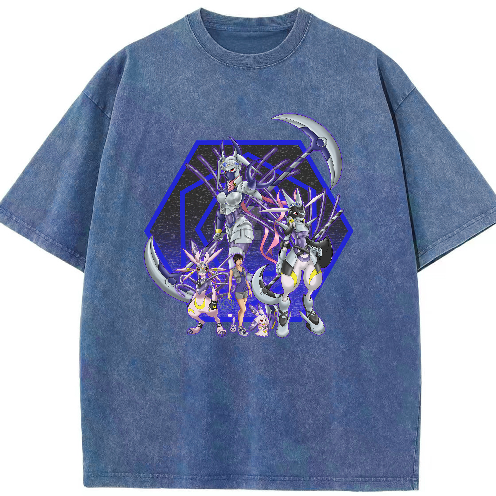 （画像用） Digimon デジタルモンスター/デジモン 綿100% ヴィンテージ風 半袖Tシャツ（フロントプリント）