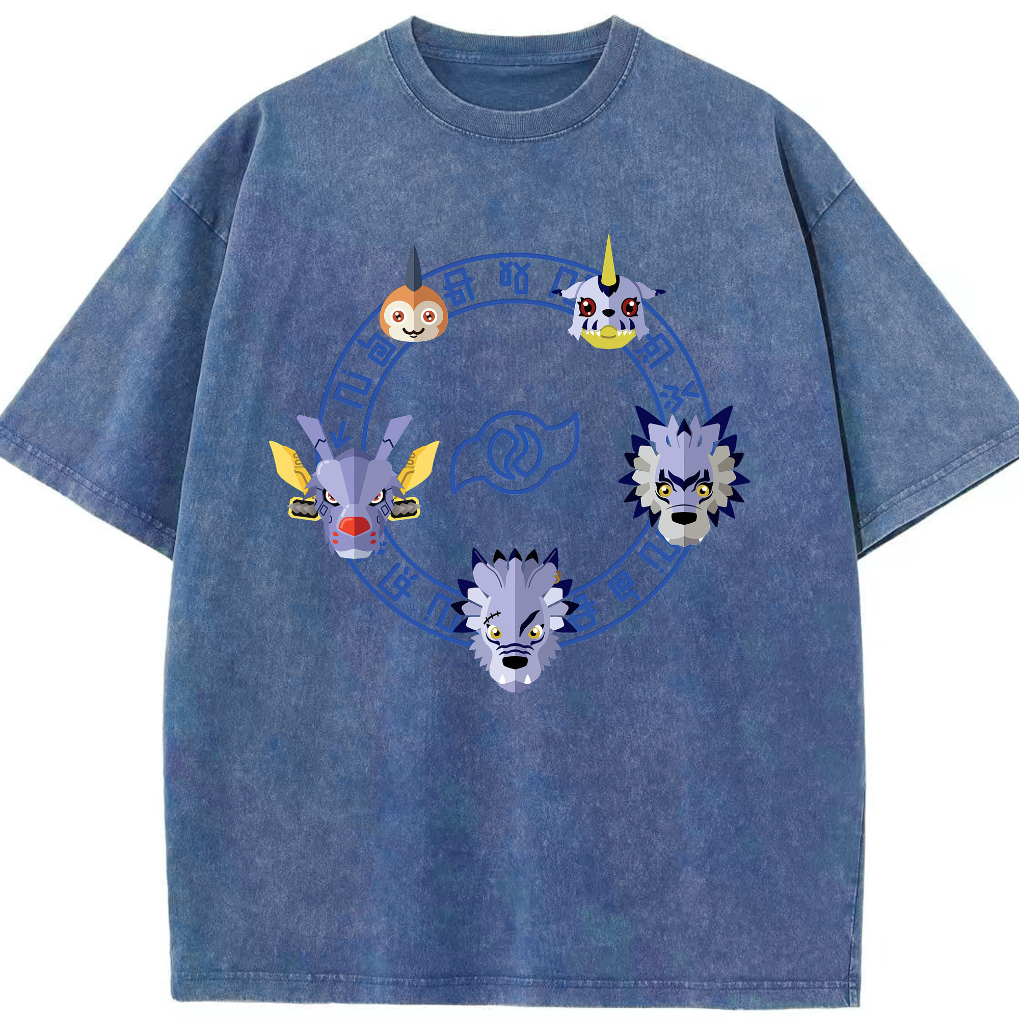 （画像用） Digimon デジタルモンスター/デジモン 綿100% ヴィンテージ風 半袖Tシャツ（フロントプリント）