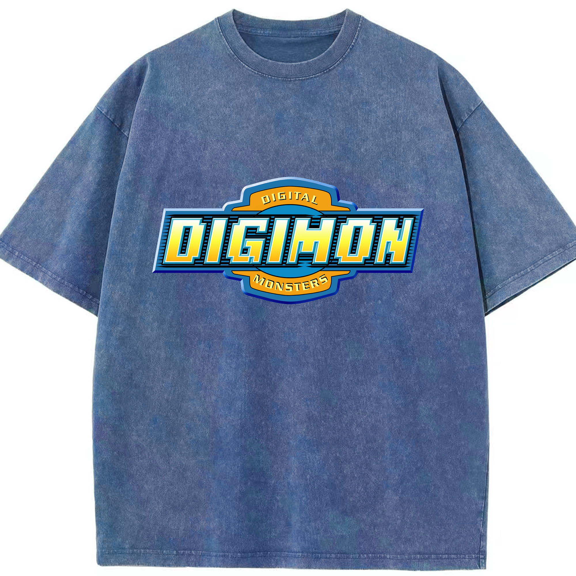 （画像用） Digimon デジタルモンスター/デジモン 綿100% ヴィンテージ風 半袖Tシャツ（フロントプリント）