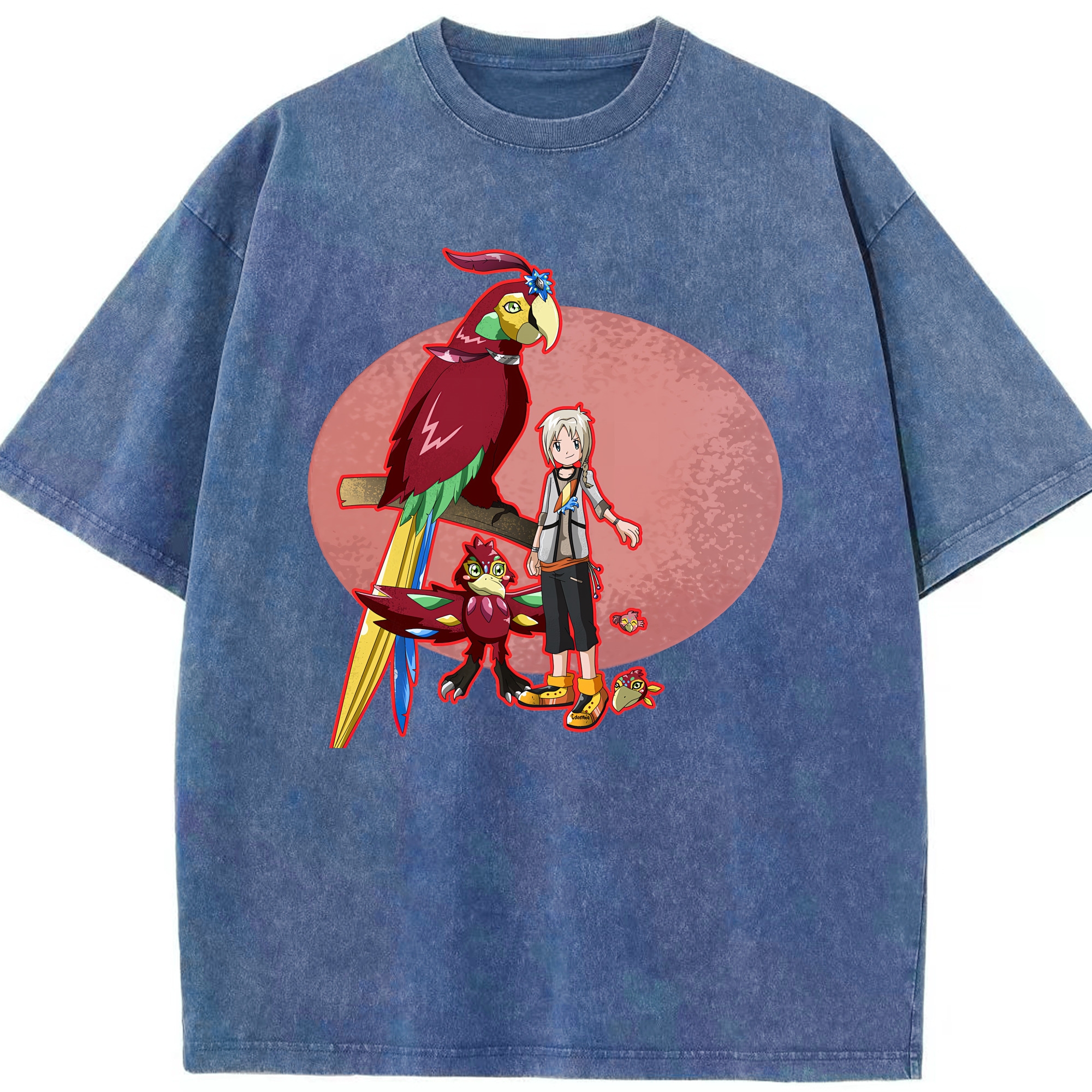 （画像用） Digimon デジタルモンスター/デジモン 綿100% ヴィンテージ風 半袖Tシャツ（フロントプリント）