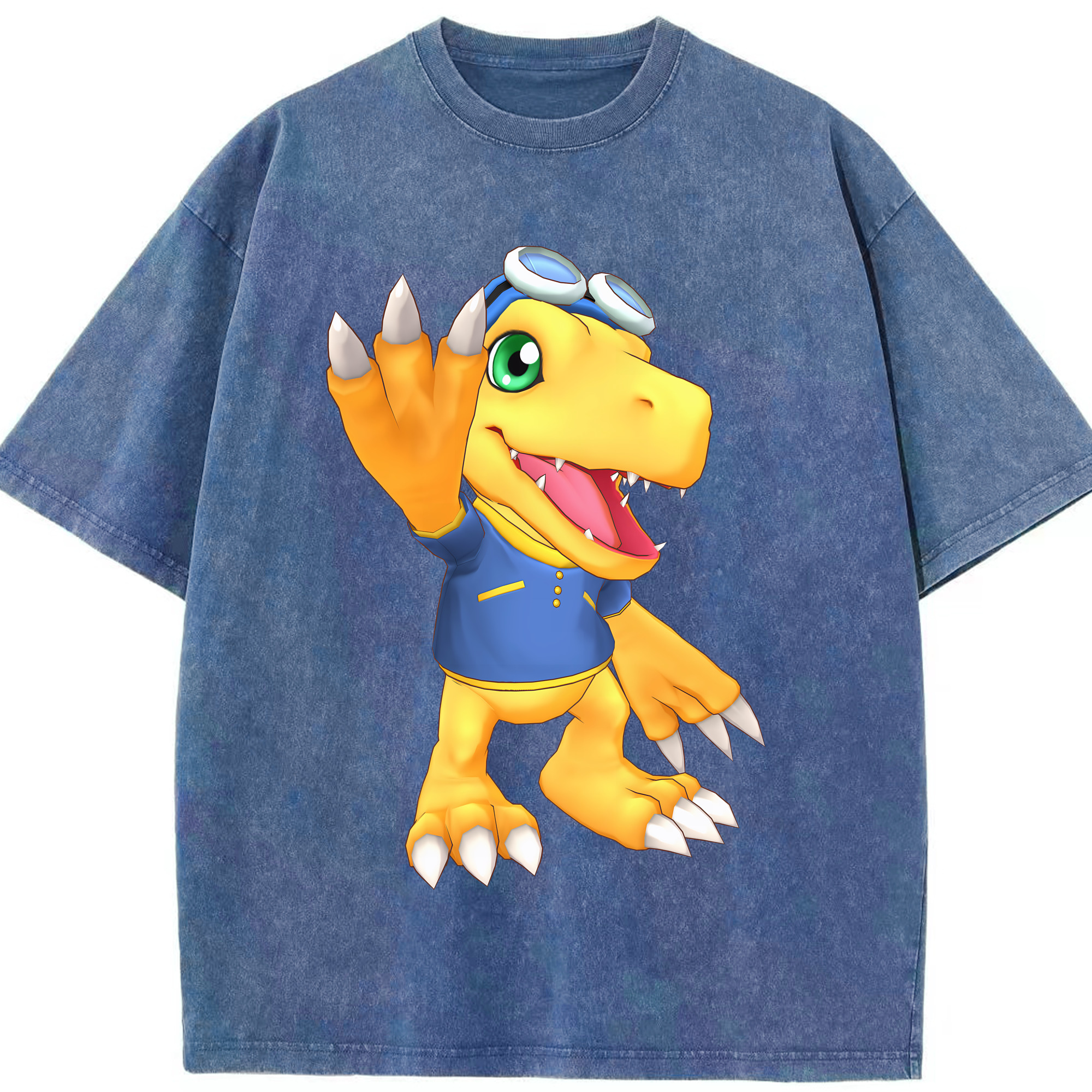 （画像用） Digimon デジタルモンスター/デジモン 綿100% ヴィンテージ風 半袖Tシャツ（フロントプリント）