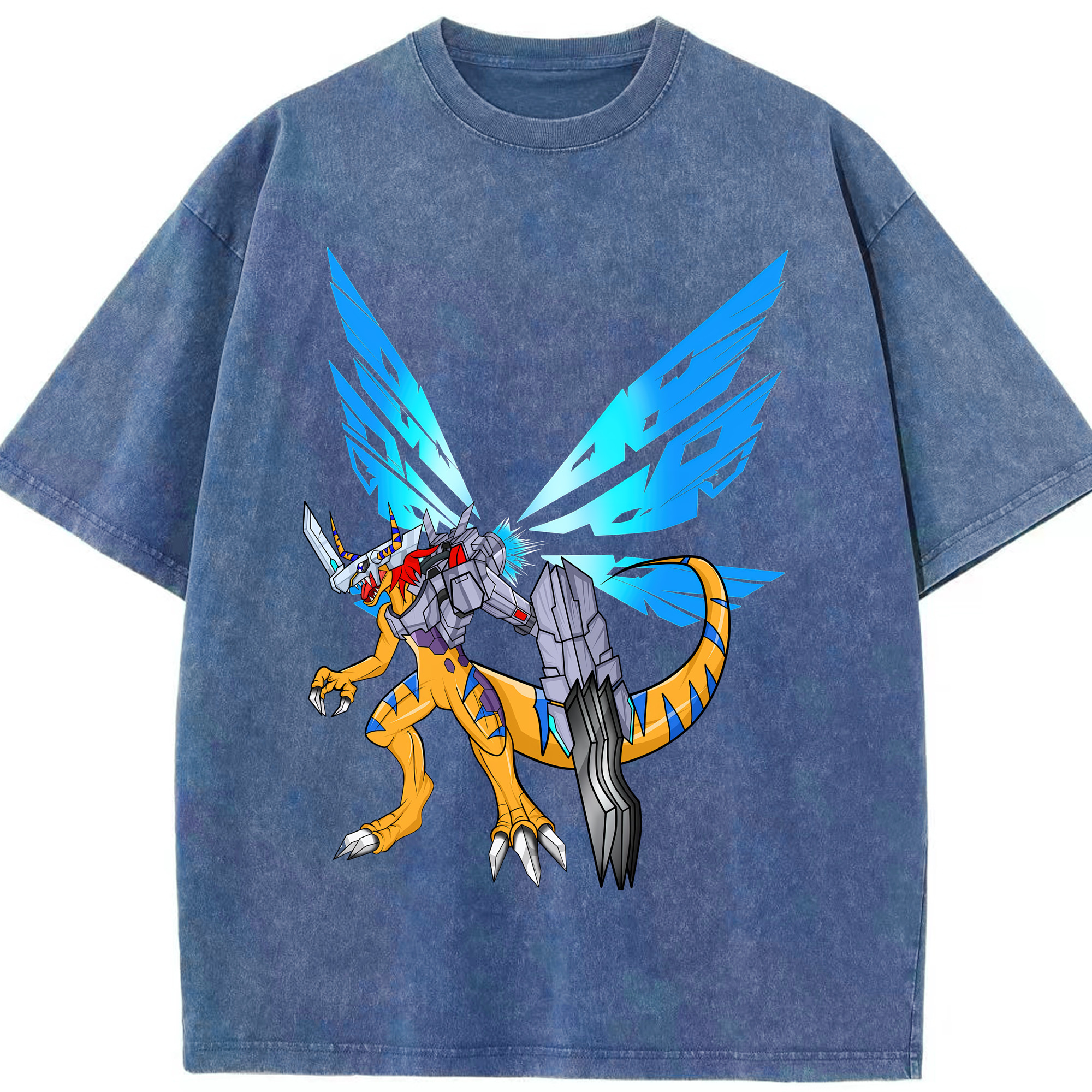 （画像用） Digimon デジタルモンスター/デジモン 綿100% ヴィンテージ風 半袖Tシャツ（フロントプリント）