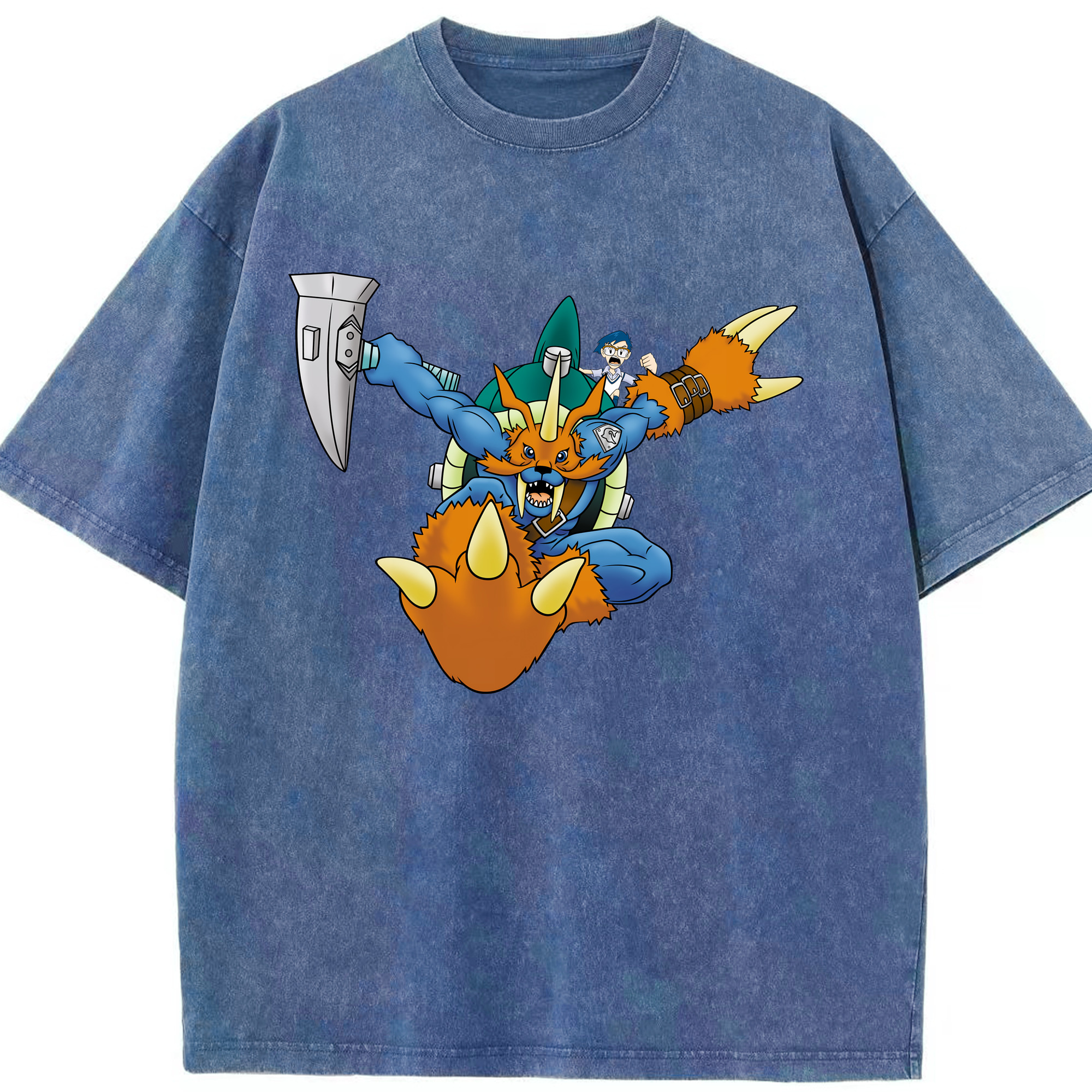 （画像用） Digimon デジタルモンスター/デジモン 綿100% ヴィンテージ風 半袖Tシャツ（フロントプリント）