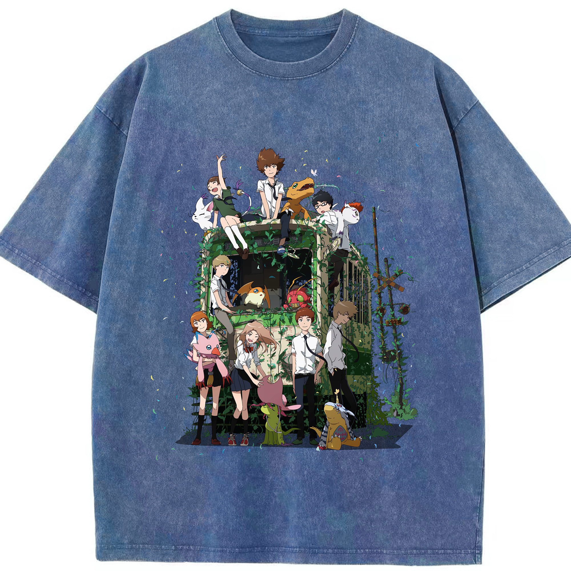 （画像用） Digimon デジタルモンスター/デジモン 綿100% ヴィンテージ風 半袖Tシャツ（フロントプリント）