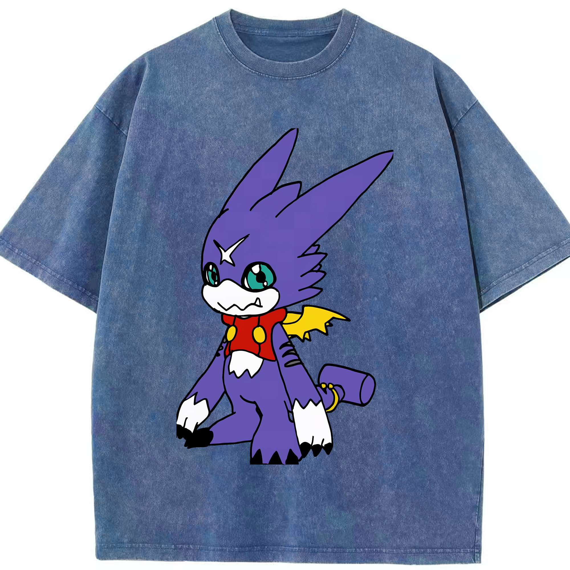 （画像用） Digimon デジタルモンスター/デジモン 綿100% ヴィンテージ風 半袖Tシャツ（フロントプリント）