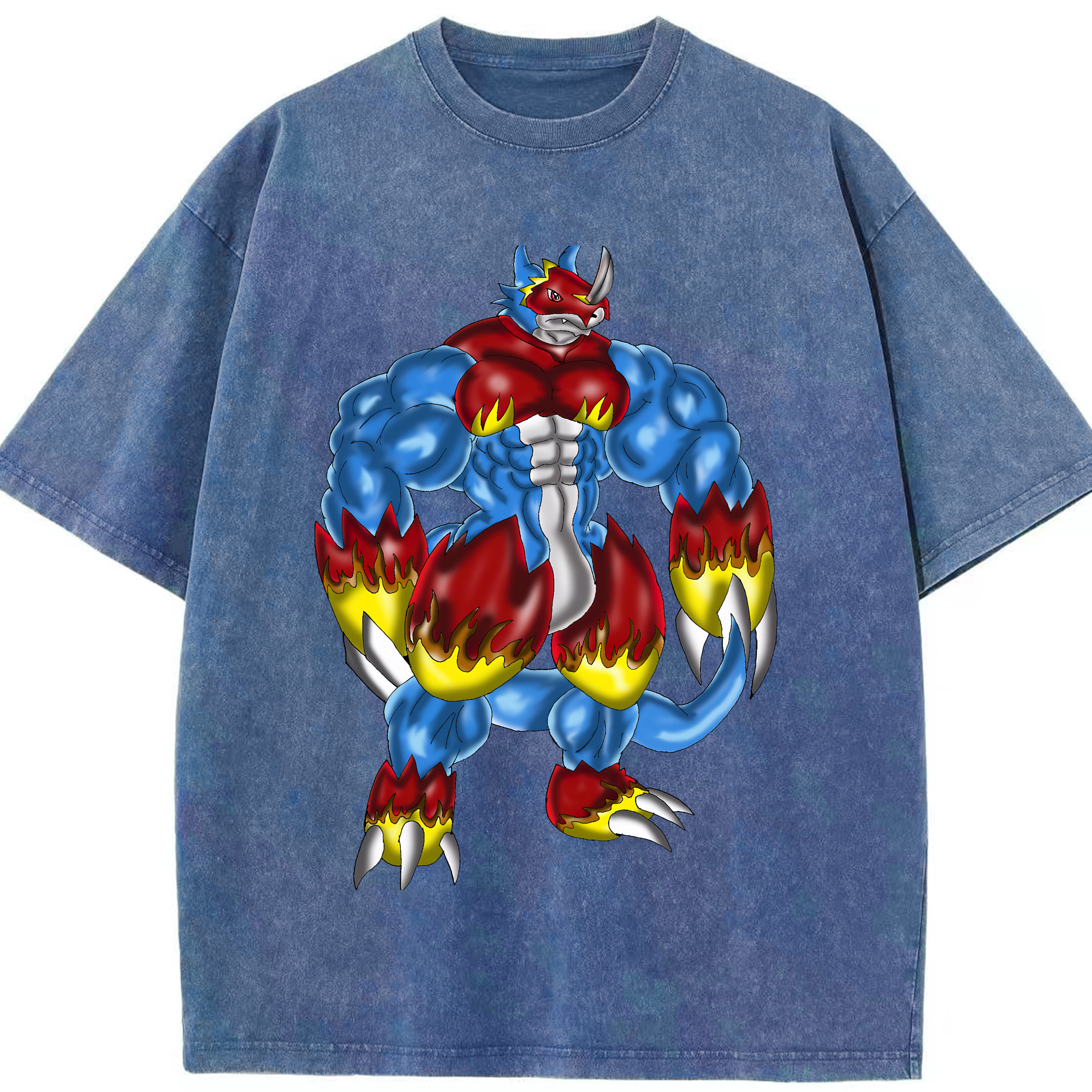 （画像用） Digimon デジタルモンスター/デジモン 綿100% ヴィンテージ風 半袖Tシャツ（フロントプリント）