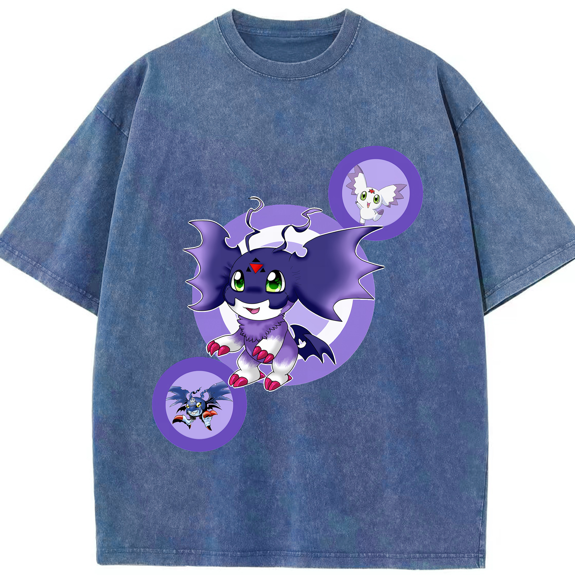 （画像用） Digimon デジタルモンスター/デジモン 綿100% ヴィンテージ風 半袖Tシャツ（フロントプリント）