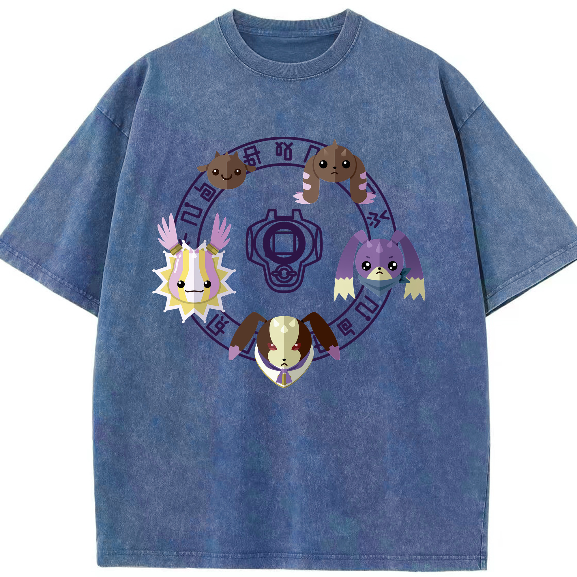 （画像用） Digimon デジタルモンスター/デジモン 綿100% ヴィンテージ風 半袖Tシャツ（フロントプリント）