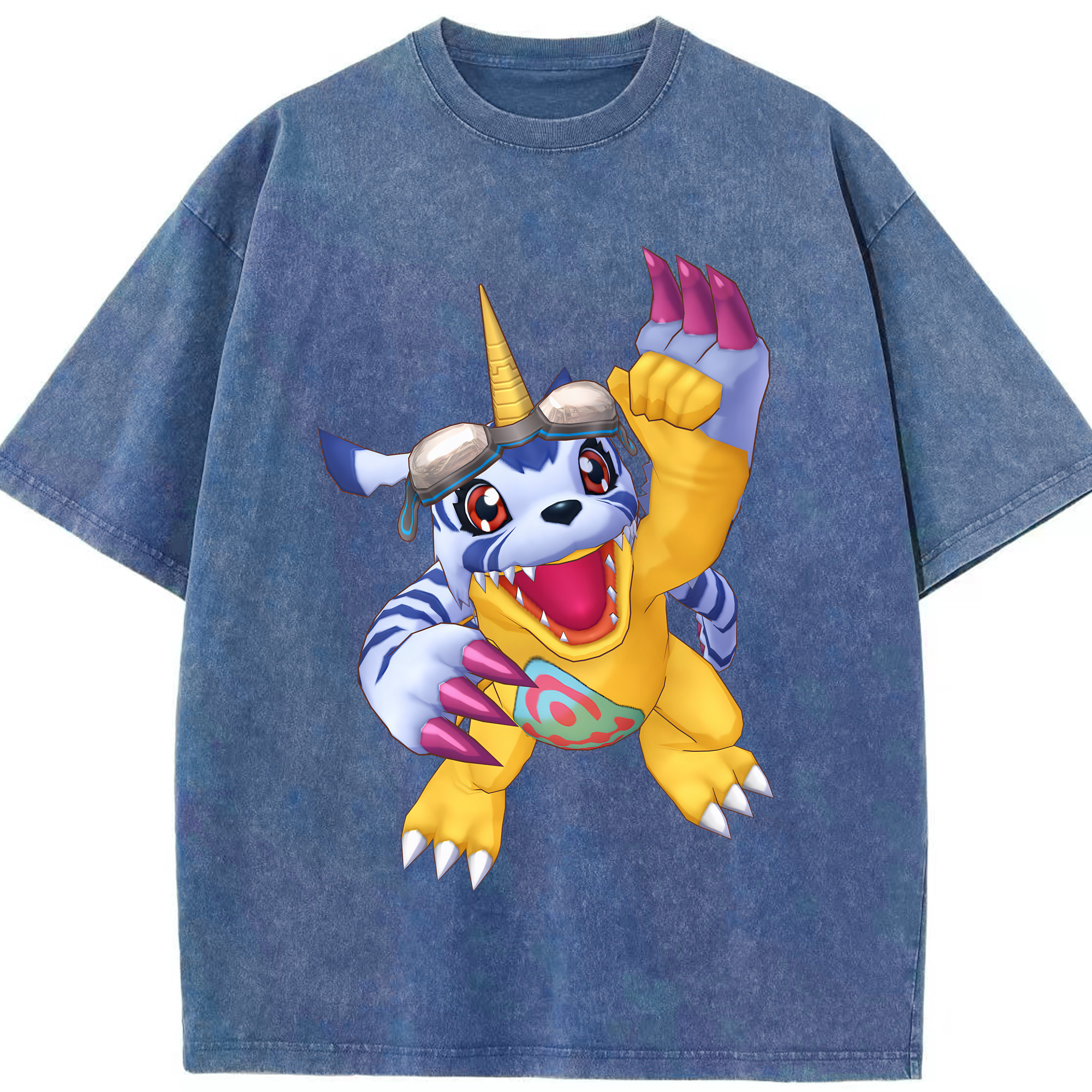 （画像用） Digimon デジタルモンスター/デジモン 綿100% ヴィンテージ風 半袖Tシャツ（フロントプリント）