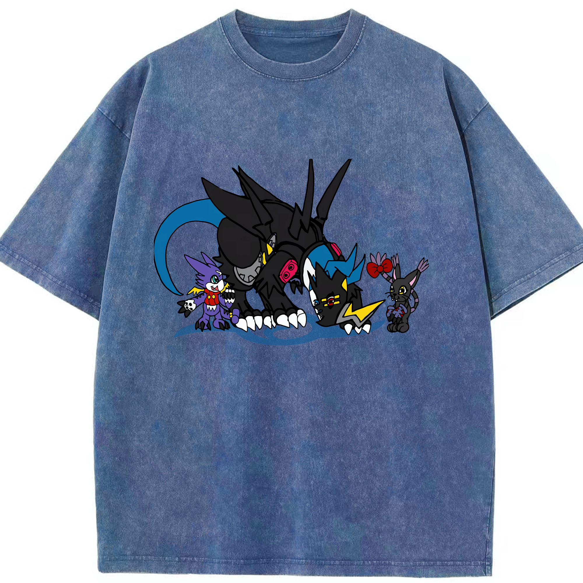 （画像用） Digimon デジタルモンスター/デジモン 綿100% ヴィンテージ風 半袖Tシャツ（フロントプリント）