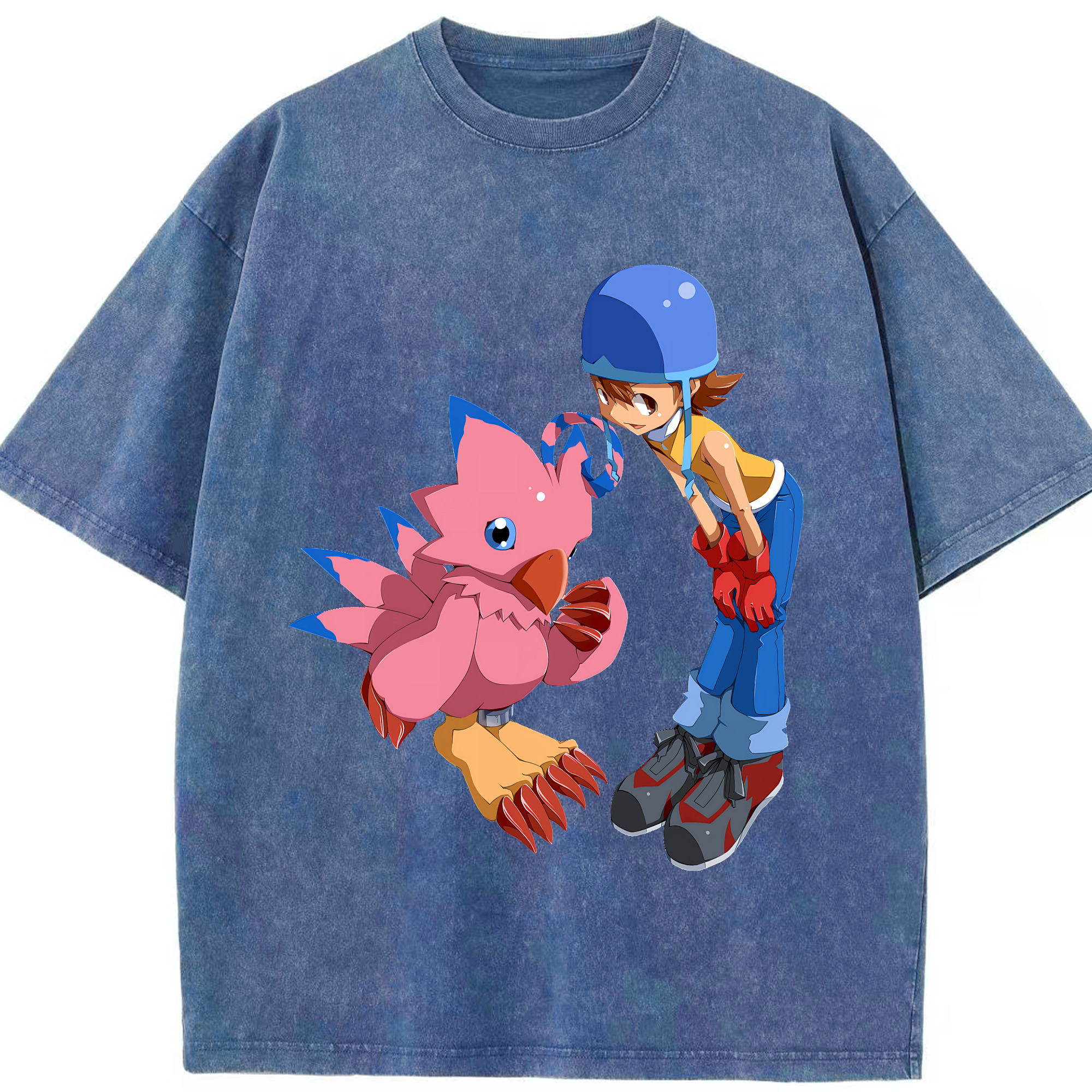 （画像用） Digimon デジタルモンスター/デジモン 綿100% ヴィンテージ風 半袖Tシャツ（フロントプリント）