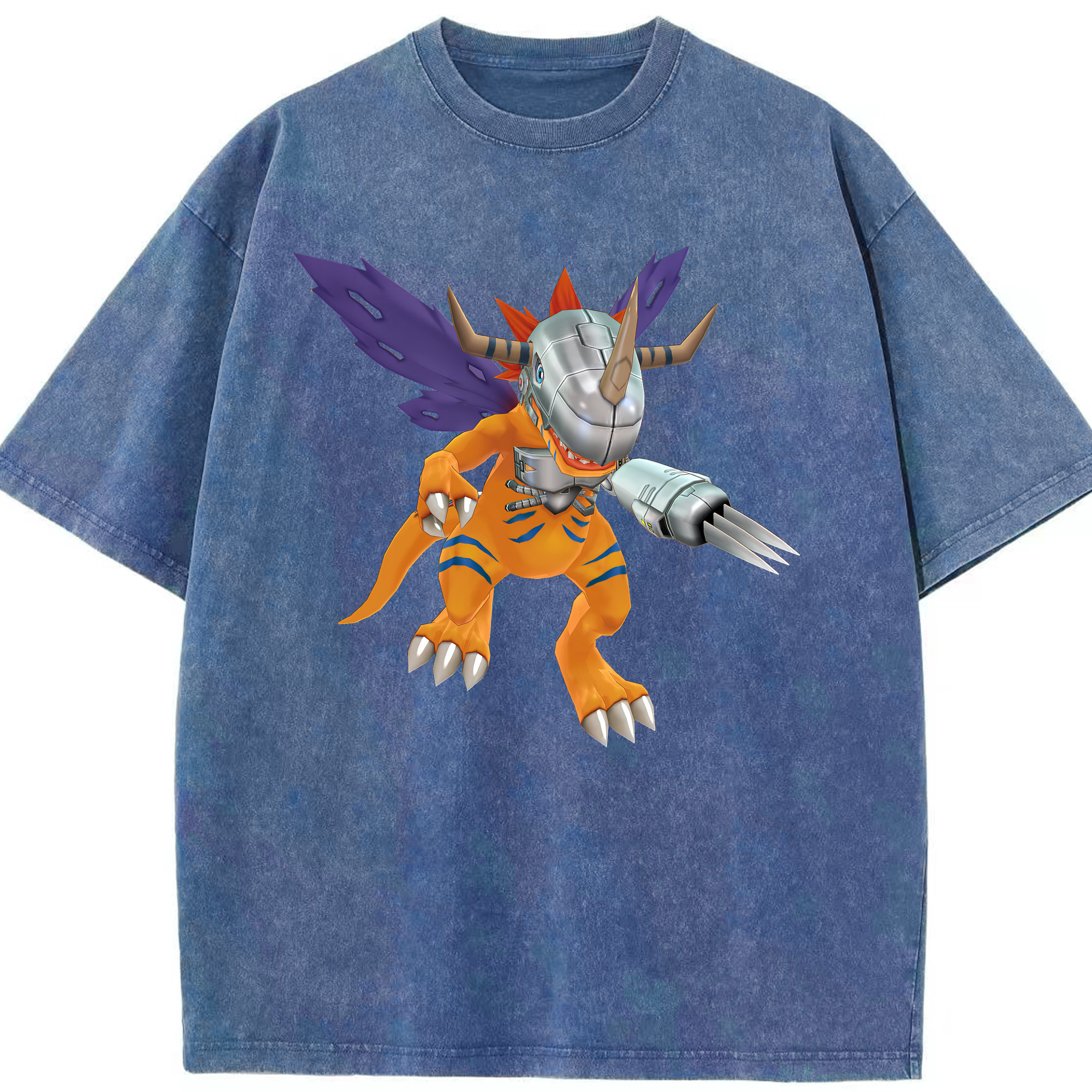 （画像用） Digimon デジタルモンスター/デジモン 綿100% ヴィンテージ風 半袖Tシャツ（フロントプリント）