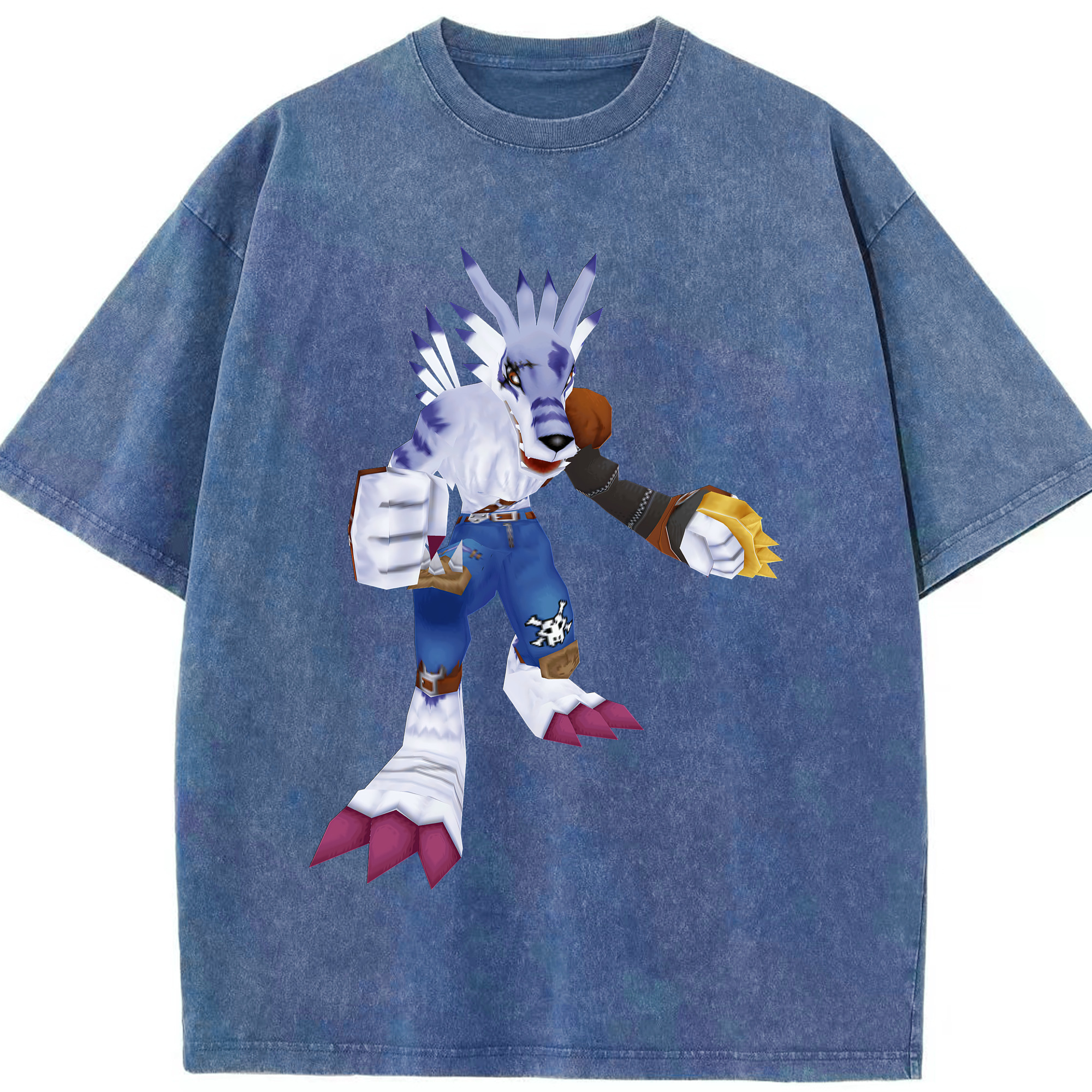 （画像用） Digimon デジタルモンスター/デジモン 綿100% ヴィンテージ風 半袖Tシャツ（フロントプリント）