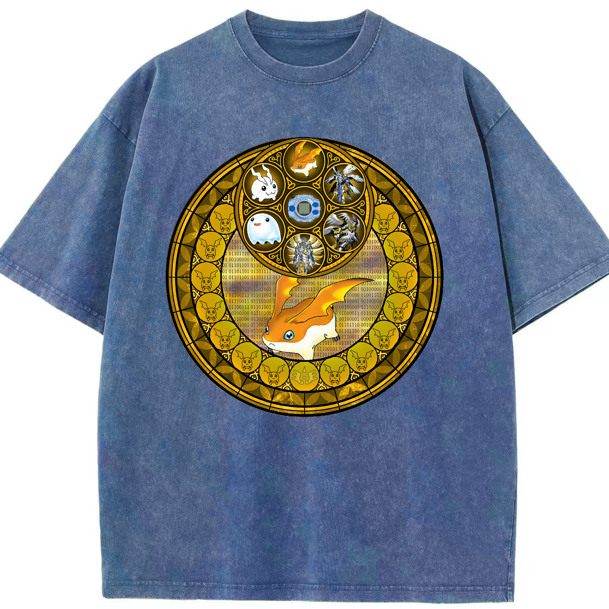 （画像用） Digimon デジタルモンスター/デジモン 綿100% ヴィンテージ風 半袖Tシャツ（フロントプリント）