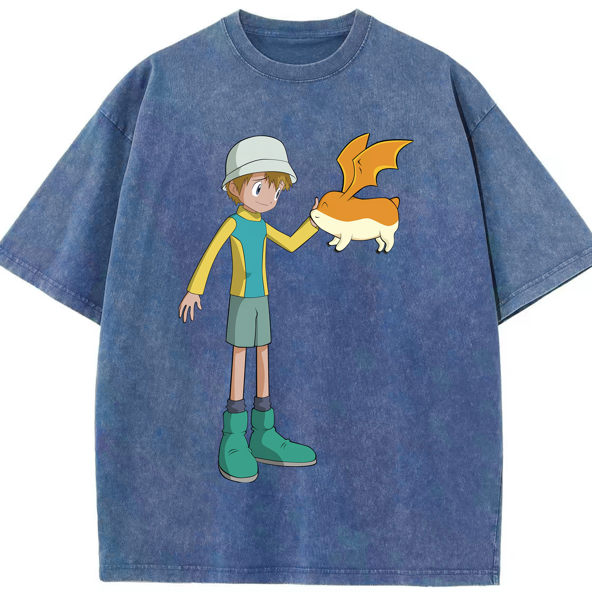 （画像用） Digimon デジタルモンスター/デジモン 綿100% ヴィンテージ風 半袖Tシャツ（フロントプリント）