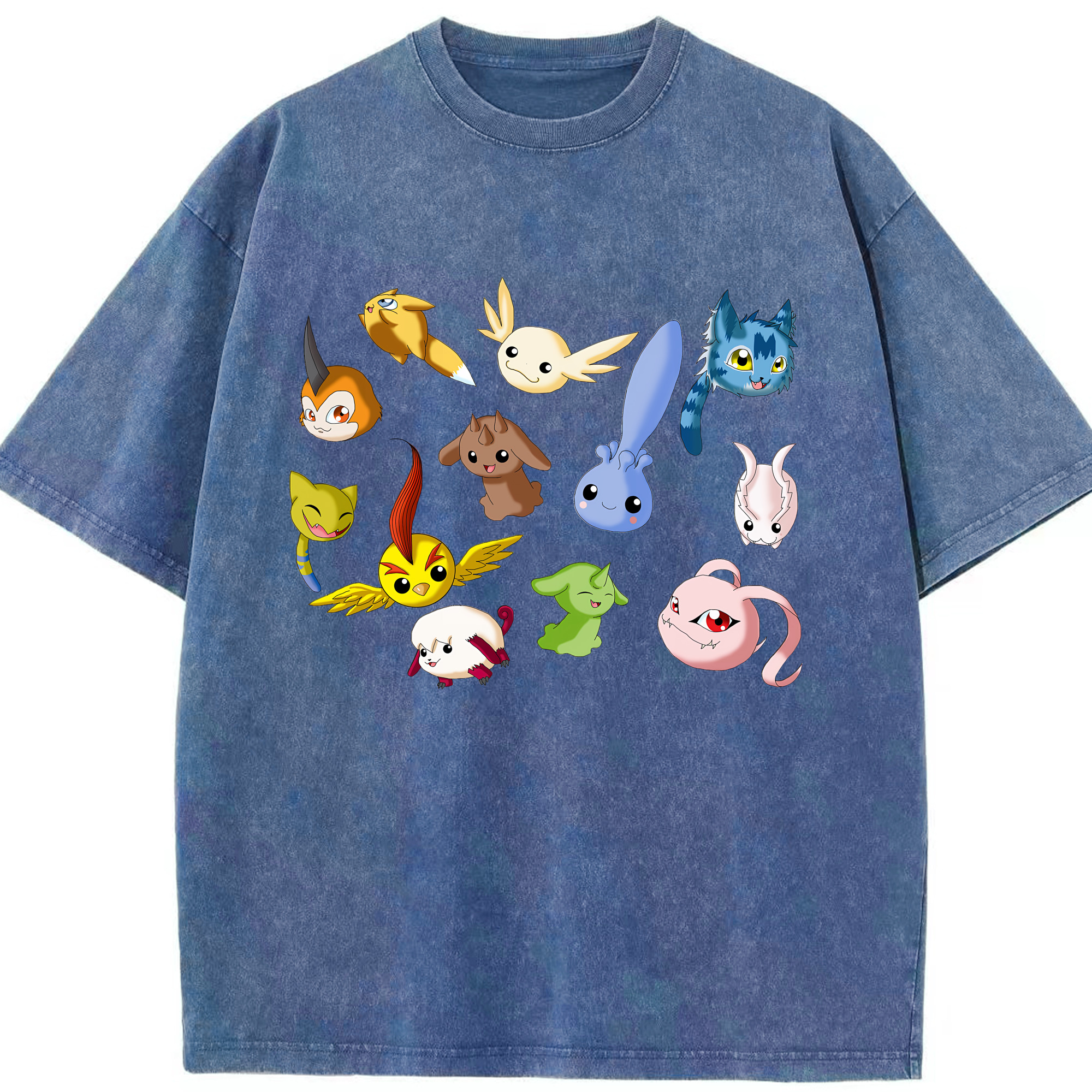 （画像用） Digimon デジタルモンスター/デジモン 綿100% ヴィンテージ風 半袖Tシャツ（フロントプリント）