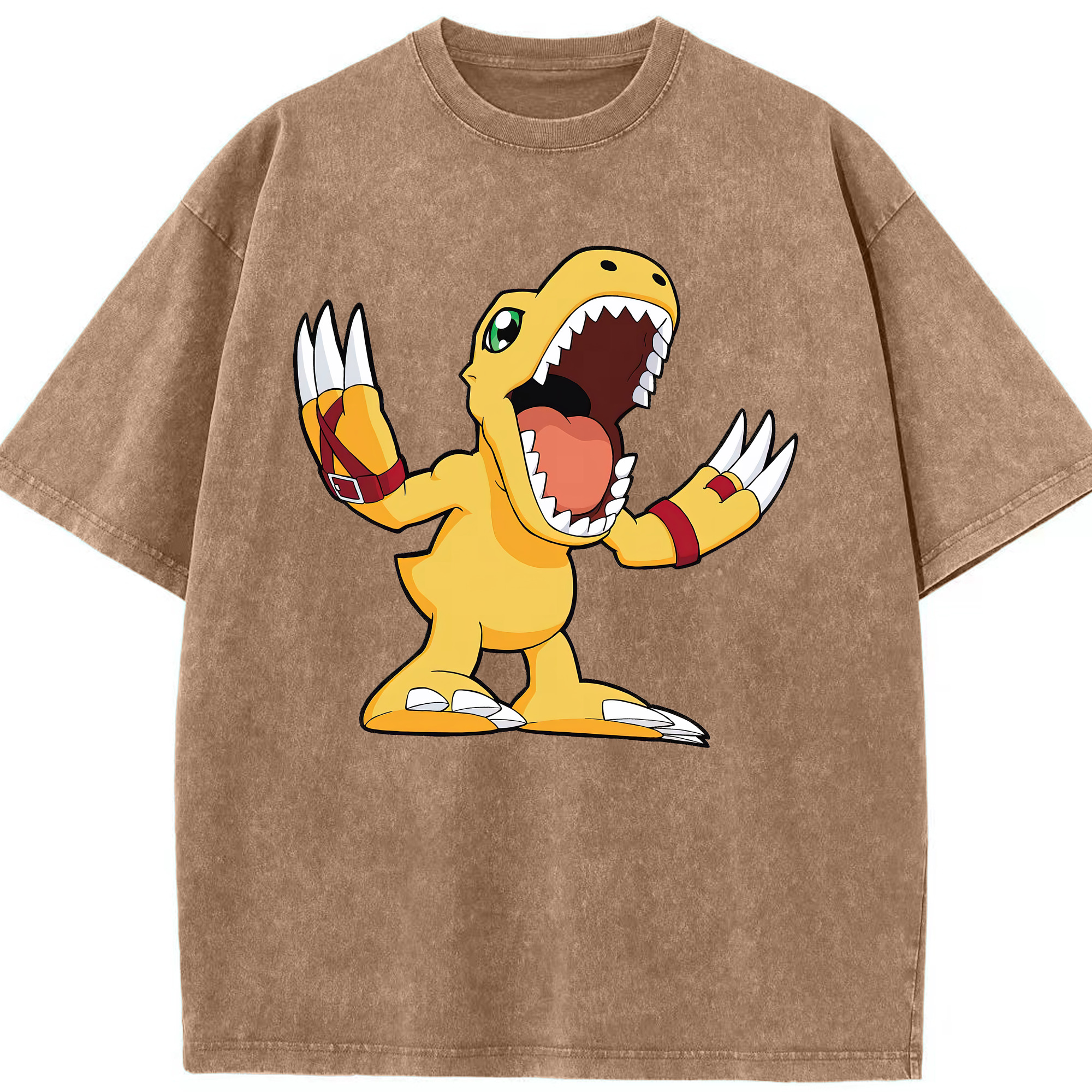 （画像用） Digimon デジタルモンスター/デジモン 綿100% ヴィンテージ風 半袖Tシャツ（フロントプリント）