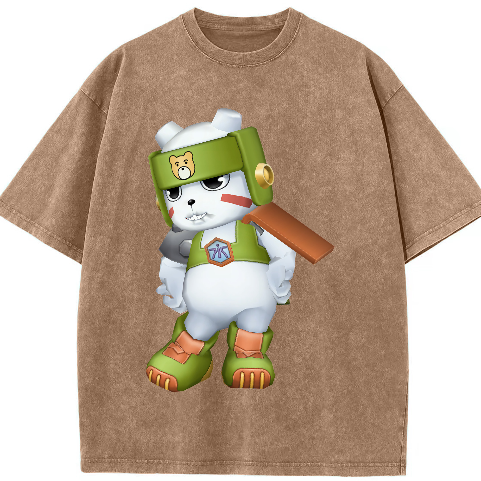 （画像用） Digimon デジタルモンスター/デジモン 綿100% ヴィンテージ風 半袖Tシャツ（フロントプリント）