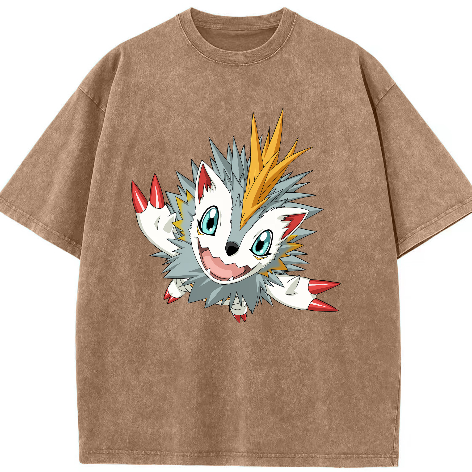 （画像用） Digimon デジタルモンスター/デジモン 綿100% ヴィンテージ風 半袖Tシャツ（フロントプリント）